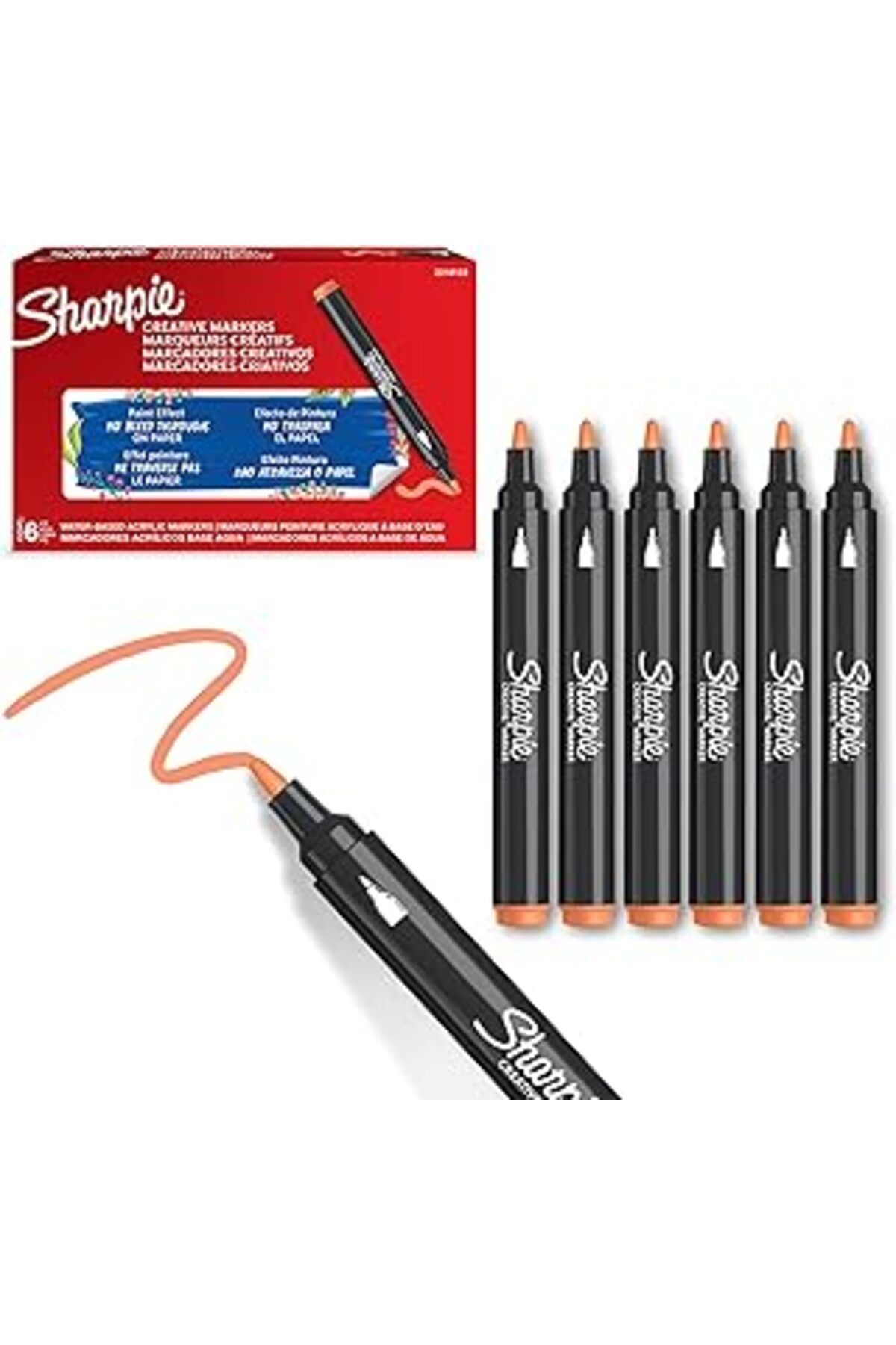 ASİTAN Sharpie Akrilik Markör, Yuvarlak Uç, Turuncu