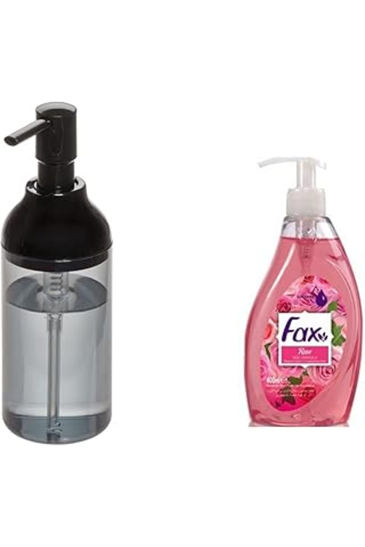 Qedii Bosphorus Homi Siyah Füme Sivi Sabunluk Ve 1 Adet 400 ml Sivi Sabun Gül Kokulu