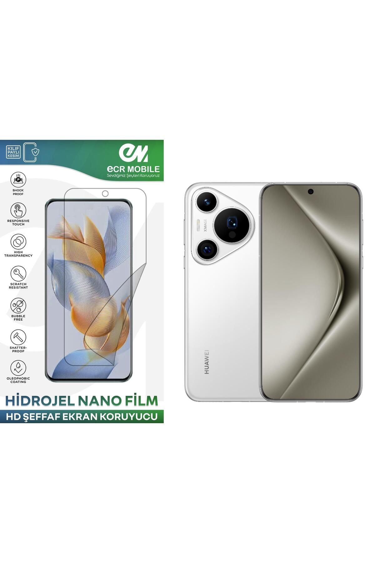 Ecr Mobile Huawei Pura 70 Ultra ile Uyumlu Hidrojel Ekran Koruyucu Film HD-ŞEFFAF(Tempered Cam Değildir!)