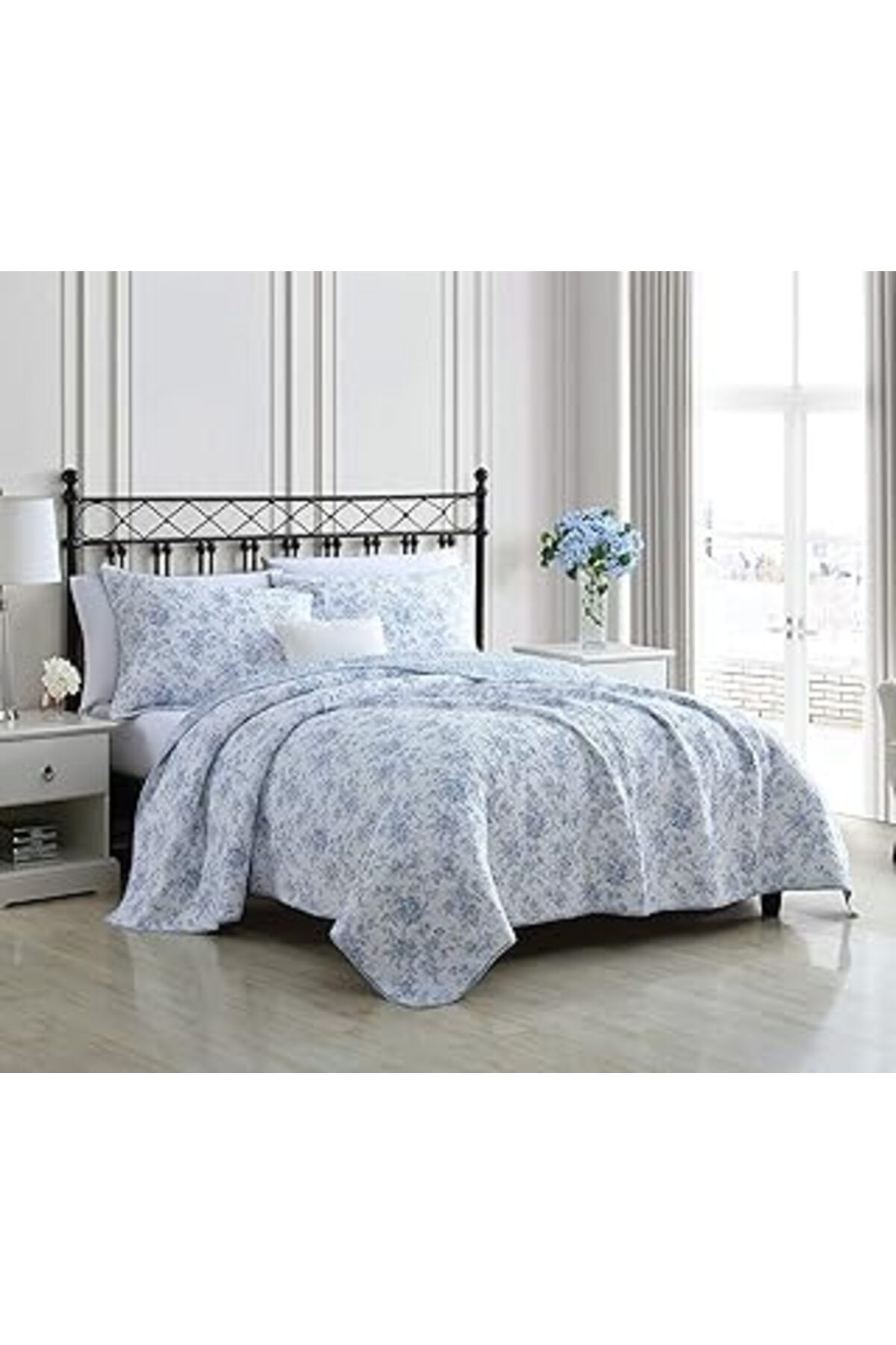 Mu Art Ahşap Laura Ashley Home – Çift Kişilik Yatak Için Nevresim Takımı, Ters Çevrilebilir, Çiçek Desenli, Pamu