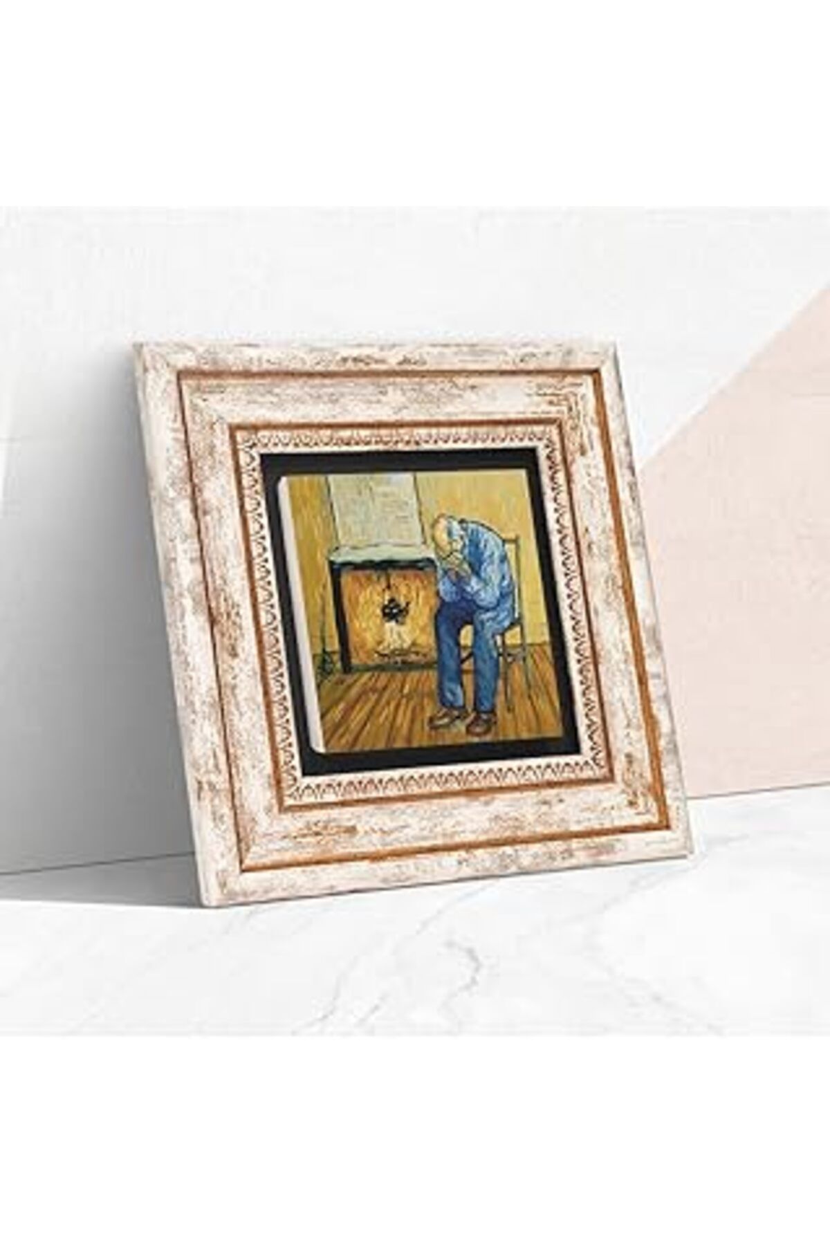 NETWORK ART Pinecone Van Gogh Sonsuzluğun Eşiğinde Taş Duvar Tablosu - Çerçeveli Taş Tablo - Dekoratif Duvar Sa