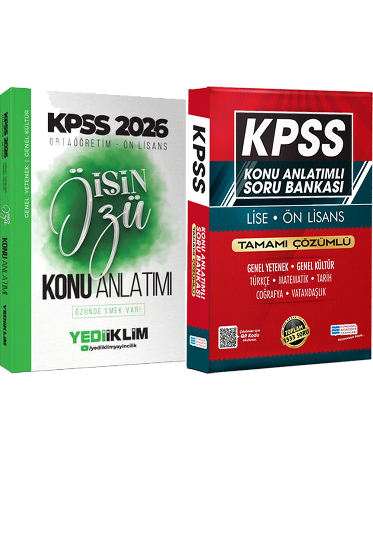 Yediiklim Yayınları 2026 Kpss Ortaöğretim-Önlisans İŞİN ÖZÜ Tek Kitap Renkli Konu + Lise Önlisans Konu Ant. Soru