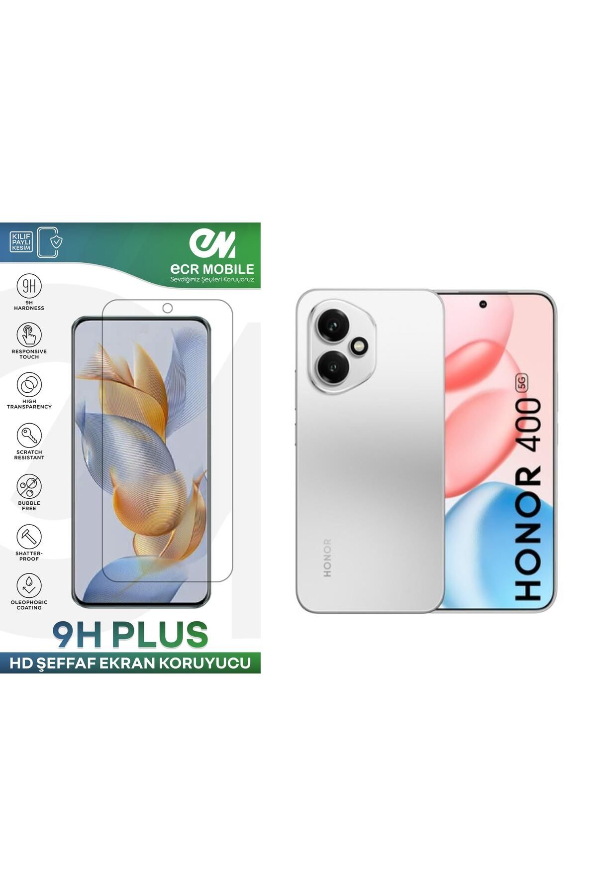 Ecr Mobile Honor 400 Ekran Koruyucu 9H Esnek Nano Cam Tam Uyumlu Şeffaf
