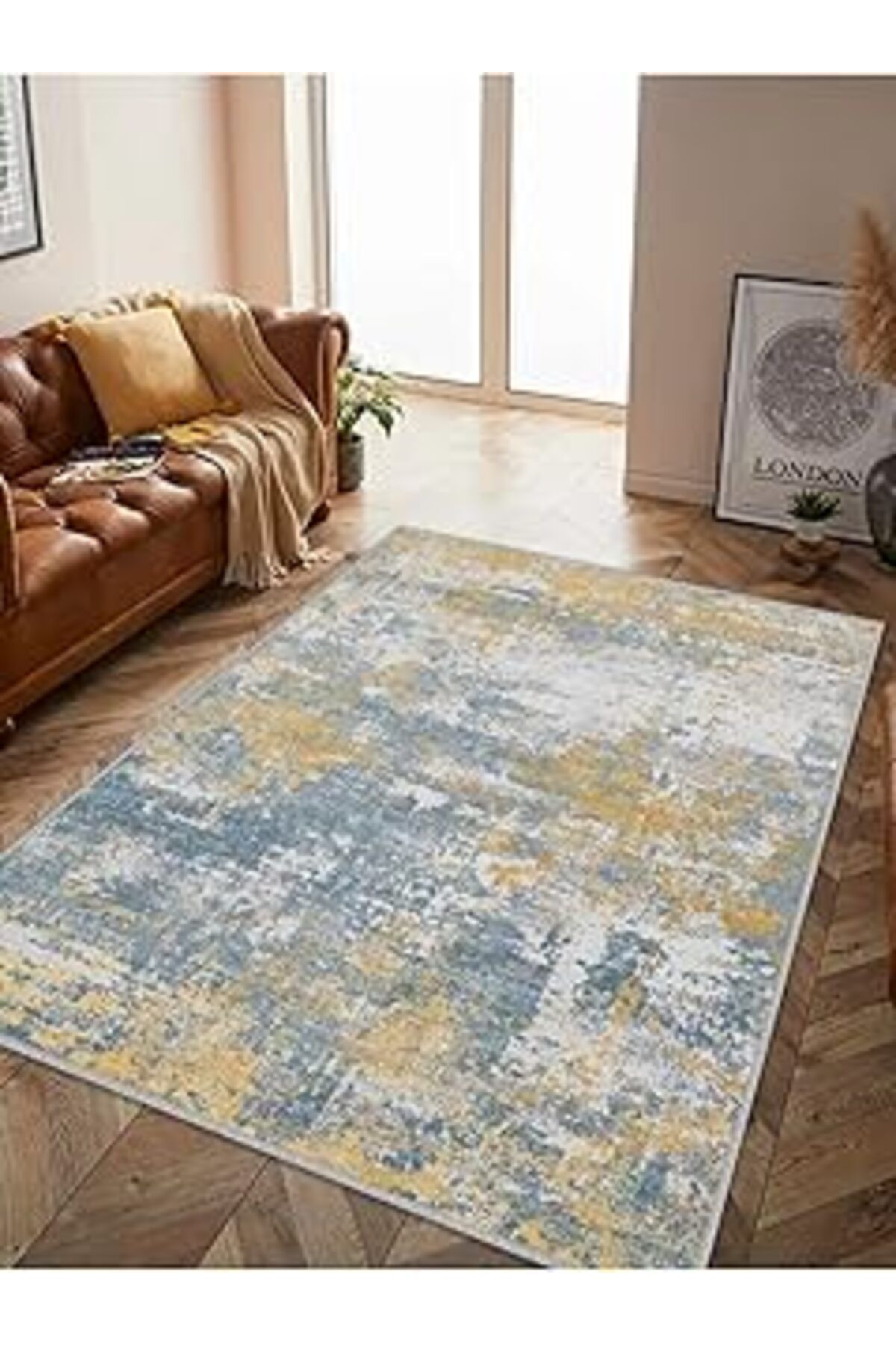 ASİTAN Sade Desen Dekoratif Kaymaz Halı Makinede Yıkanabilir Mir-21 60X100Mir2111