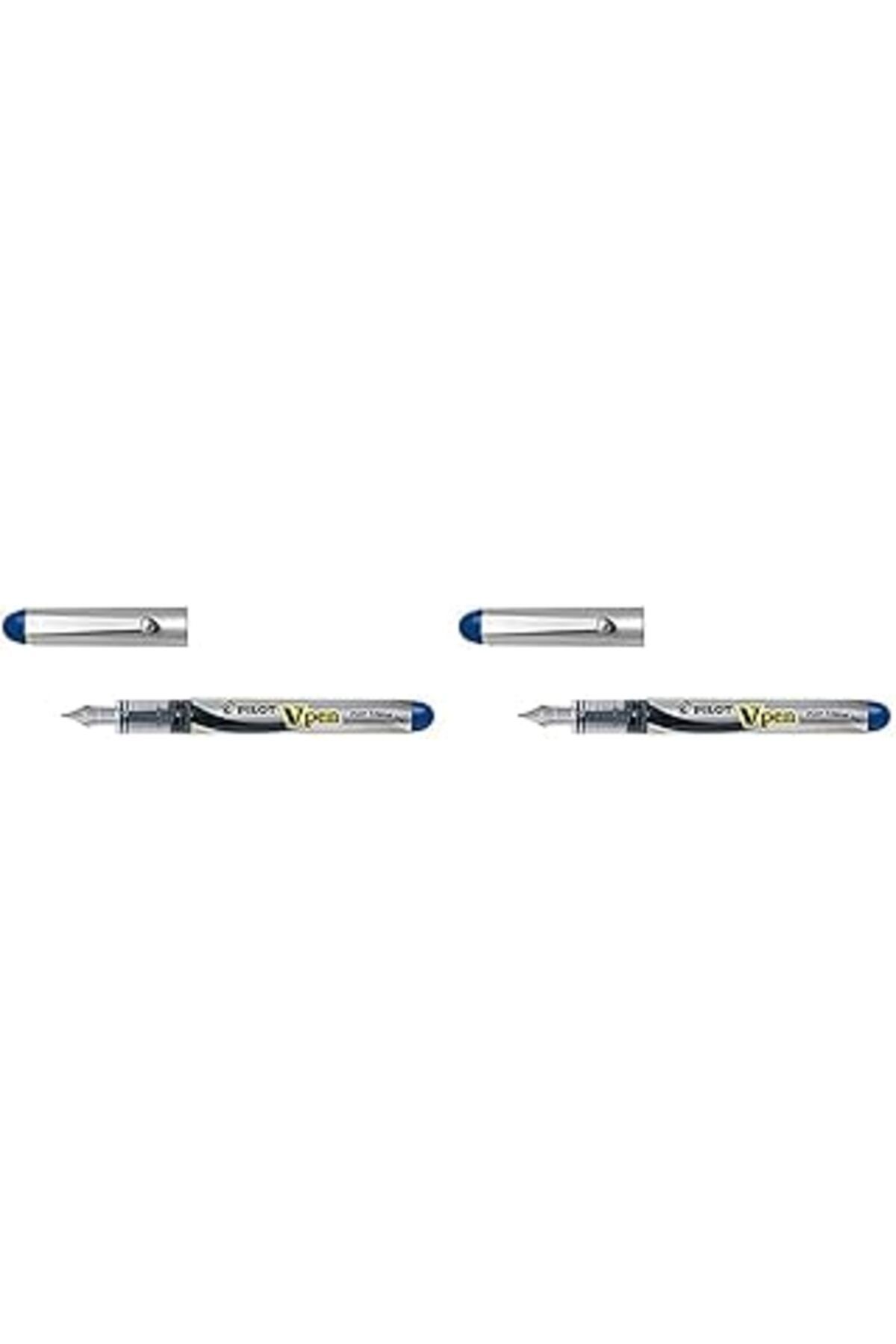 Qedii Pilot V-Pen Silver - Mavi 2Li Paket