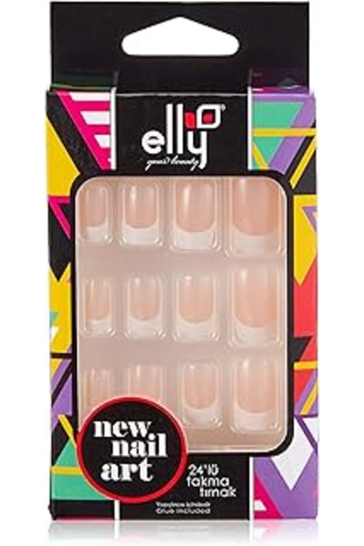 Qedii Elly Takma Tirnak Doğal 24 Lu French 6 1 Paket