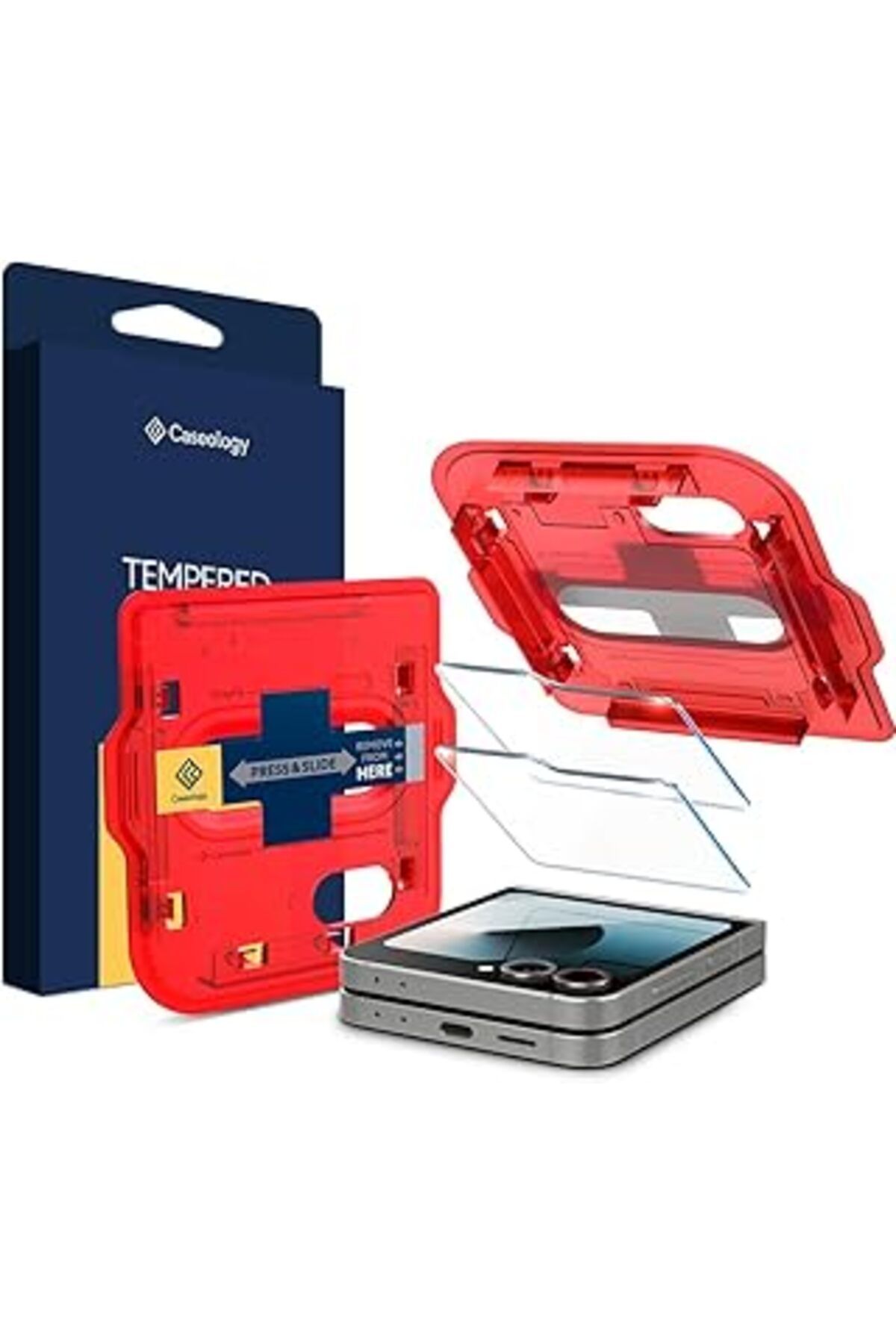 Mu Art Ahşap Caseology Galaxy Z Flip 6 Cam Ekran Koruyucu Kolay Kurulum Snap Fit 2 Adet Agl07973