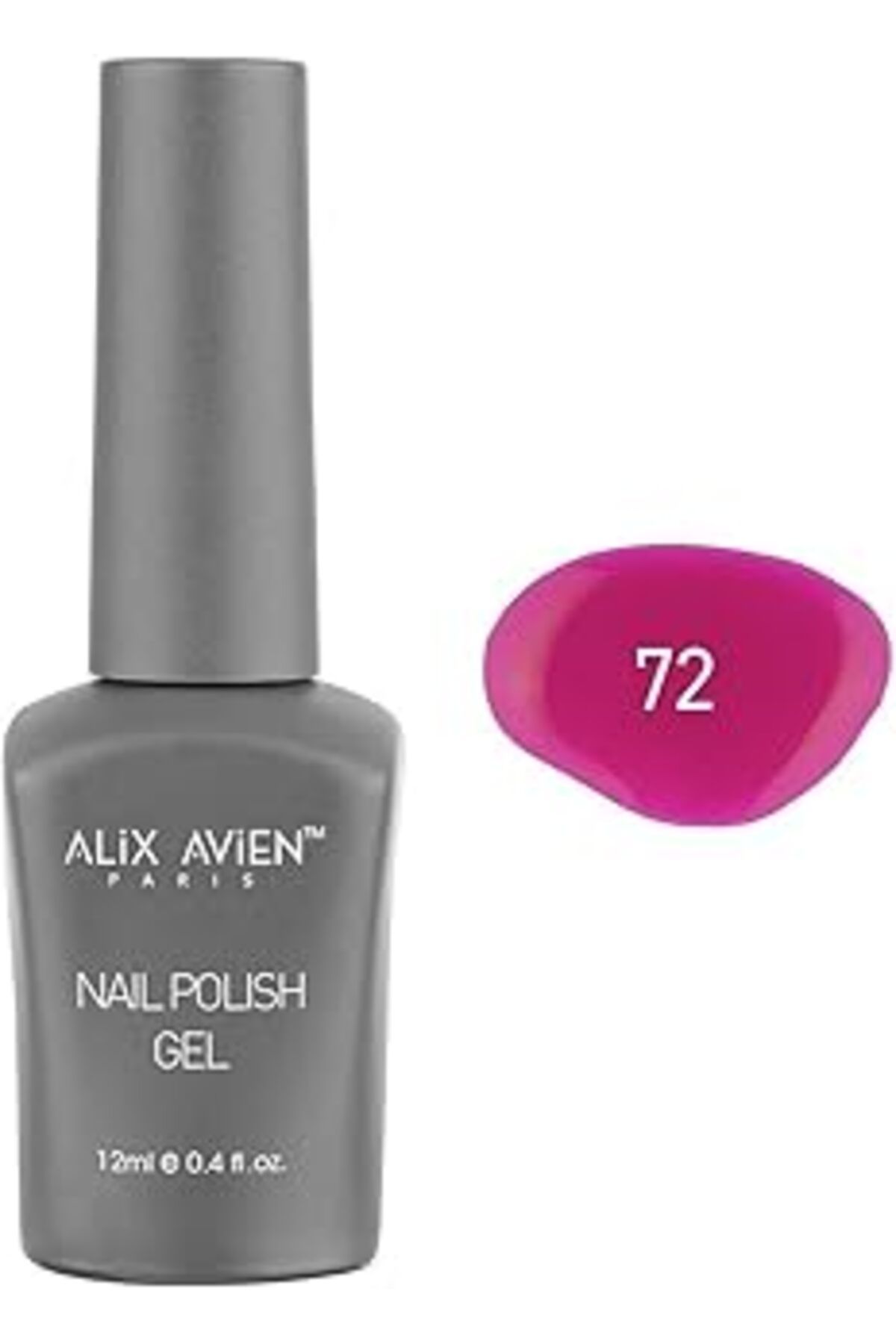 Qedii Alix Avien Neon Fuşya Pembe Kalıcı Oje 72-Yoğun Renk Veren Jel Oje 12 Ml-Nail Uv Gel Polish 72
