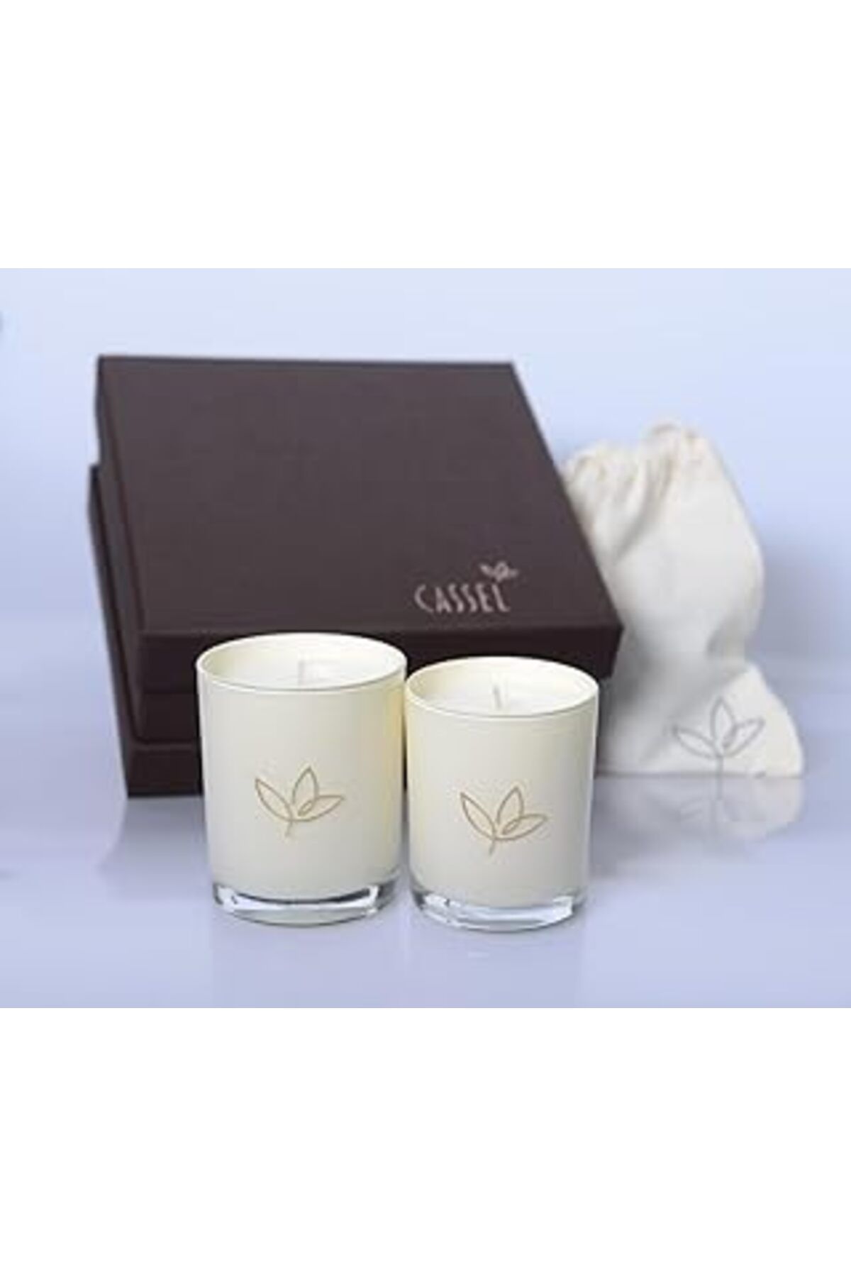 NETWORK ART Casselcandles - Tasarım Cam - Mum // 38 Saat Yanma Süresi (İkili, Ekru)