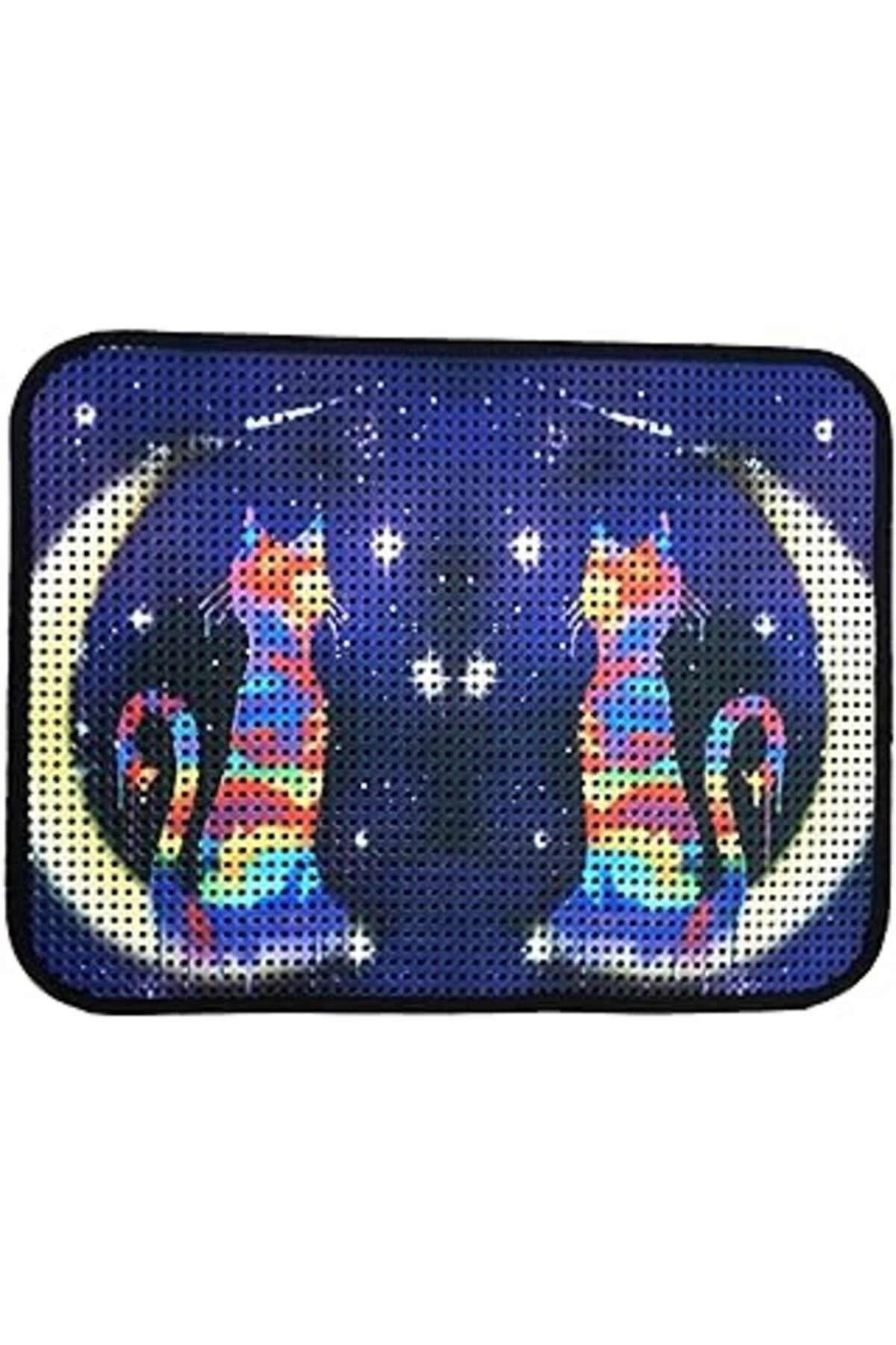 NETWORK ART Miapet Elekli Desenli Kedi Tuvalet Önü Paspası 60 X 45 Cm Ay-Yıldız