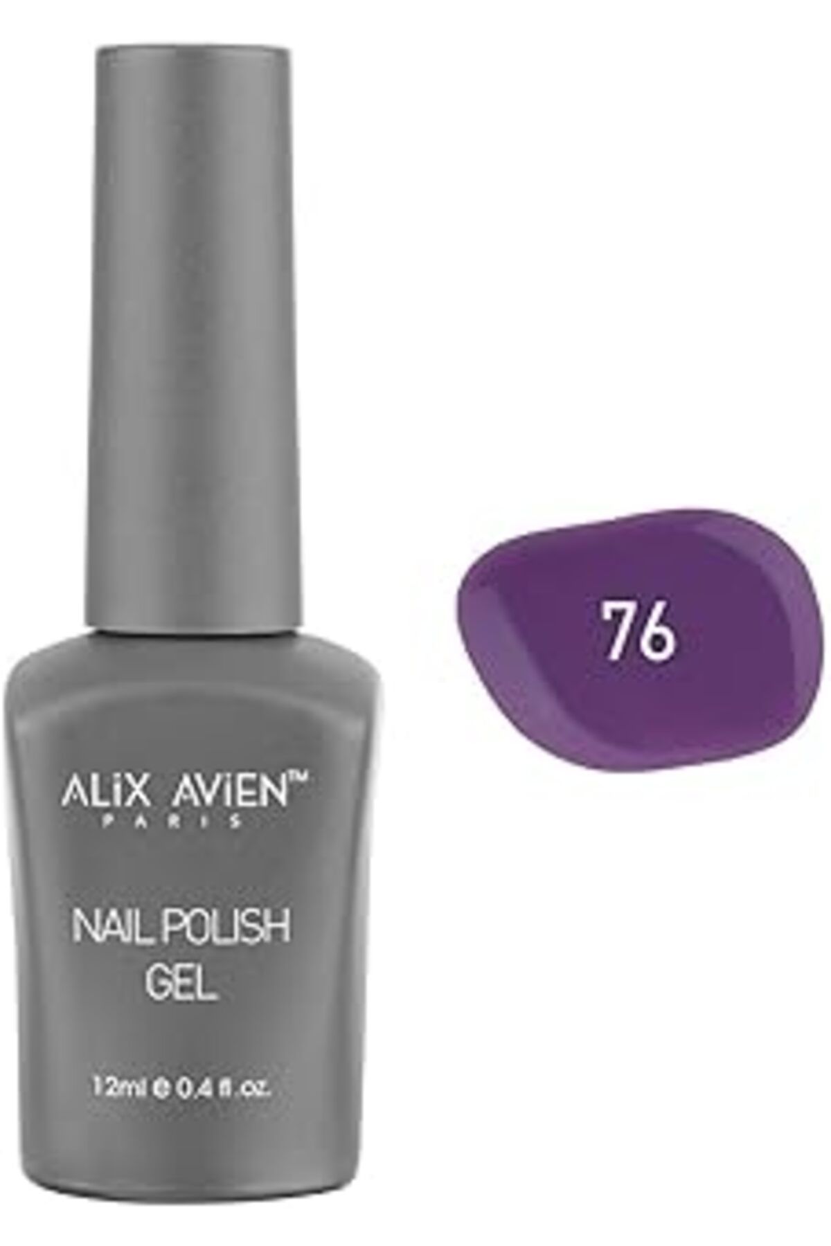 Pazarcan Alix Avien Mor Kalıcı Oje 76-Yoğun Renk Veren Jel Oje 12 Ml-Nail Uv Gel Polish 76