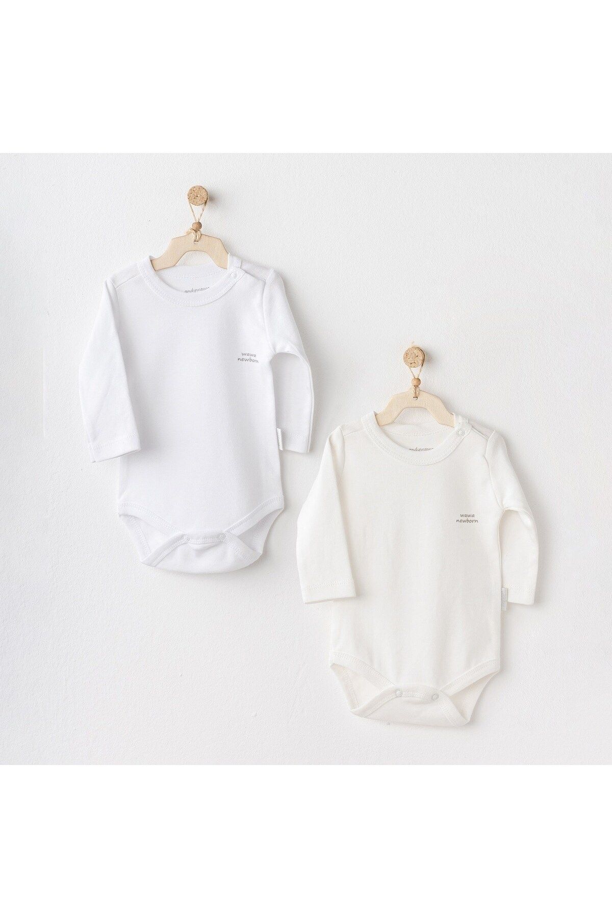 MBB ETİCARET Andywawa AC25210 Long Sleeve 2'Li Basic Body Ekru