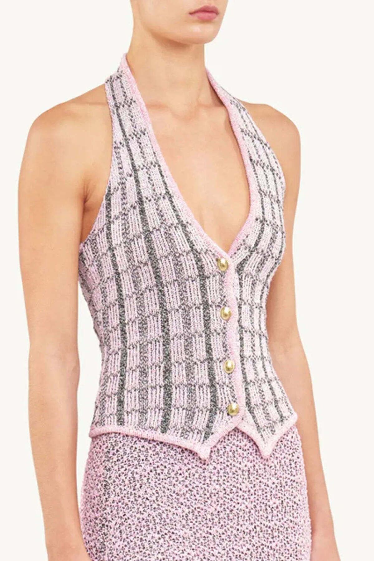 American Rag Cie ASTA RESORT Bianca Vest - Bon Bon Pembe Payetli Kadın Yelek, Şık ve Modern Tasarım