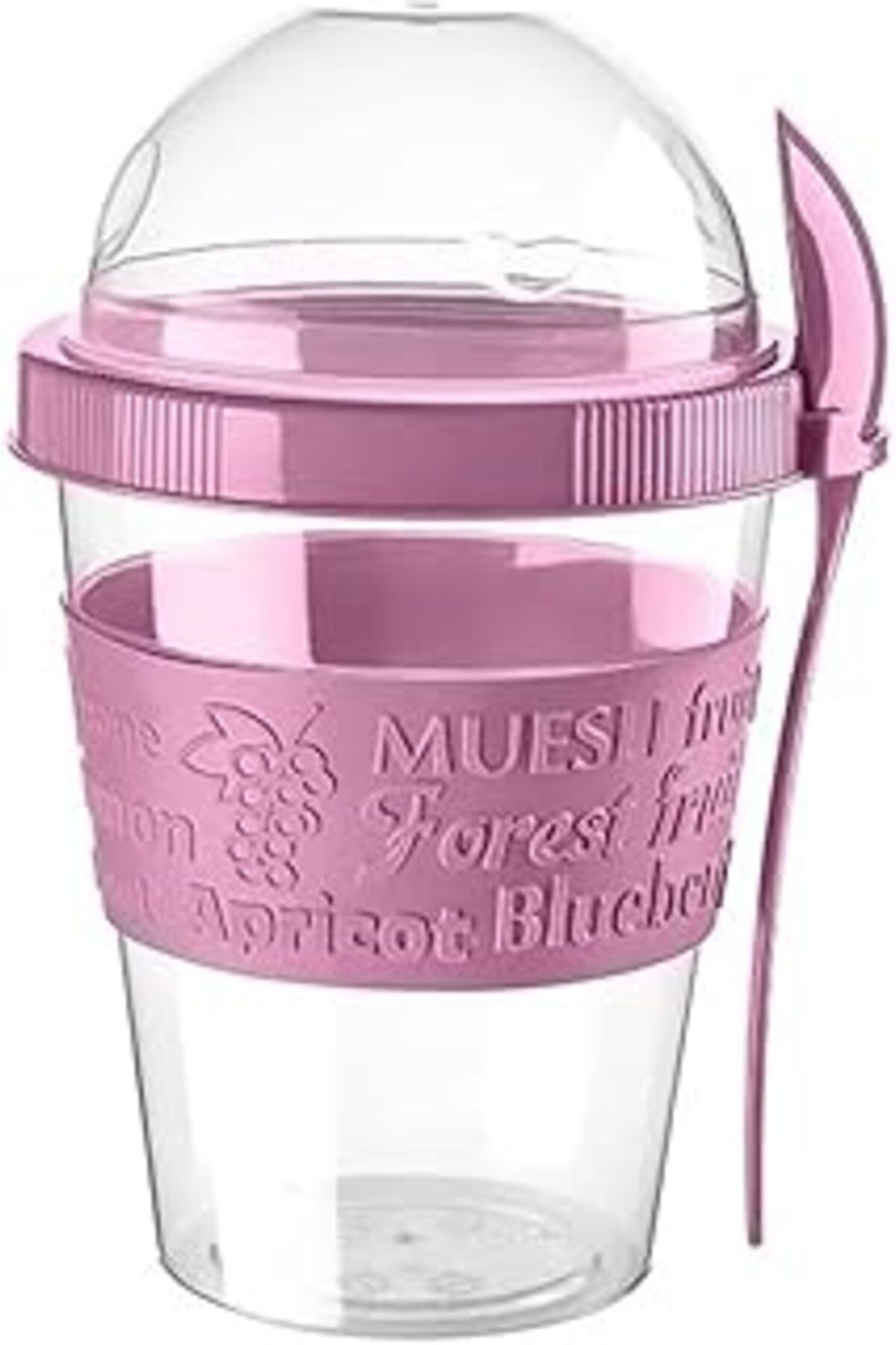 Mu Art Ahşap Busstier Müsli Ve Granola Kapsülü, 600 Ml Sızdırmaz Yoğurt Kabı, Take And Go Kaşıklı Granola Kabı,