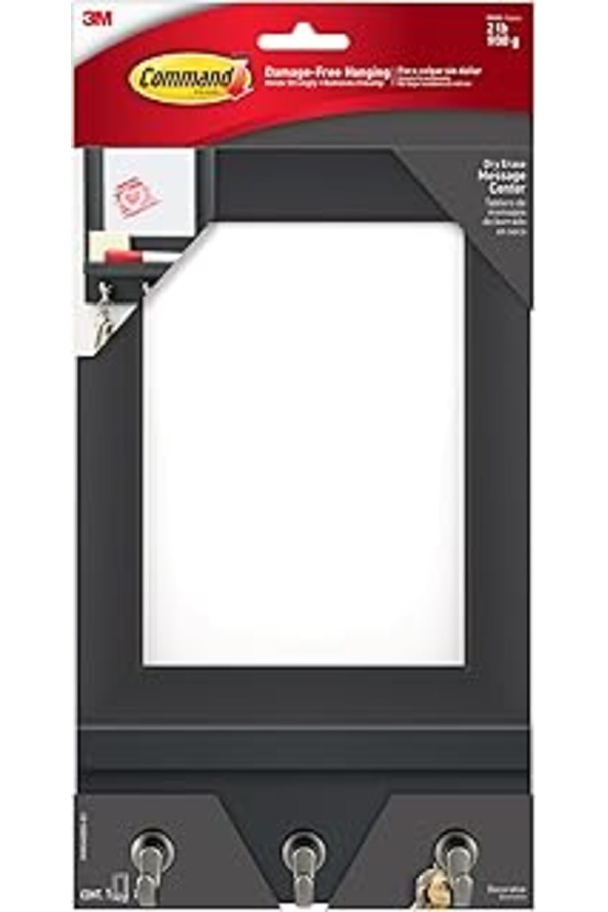 ASİTAN Command Hom24Debs-Es Dry Erase Mesaj Merkezi, Arduvaz 1 Mesaj Merkezi, Anahtar Kancas, 8 Orta B Y K