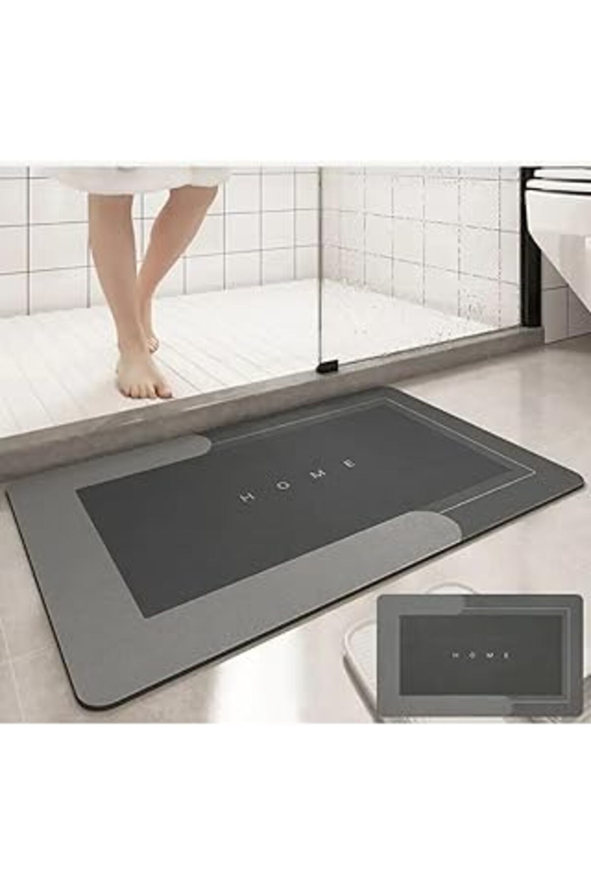 Mu Art Ahşap Hombak Home Sihirli Su Emici Banyo Paspası Kaymaz Tabanlı Abdest Paspası 3 Mm 38X58
