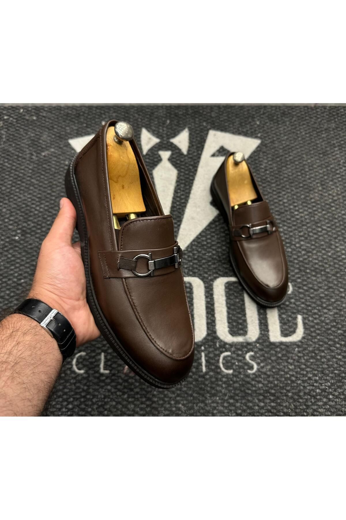 bycool classics İÇ DIŞ NATUREL DERİ KAHVE RENGİ AYAKKABI