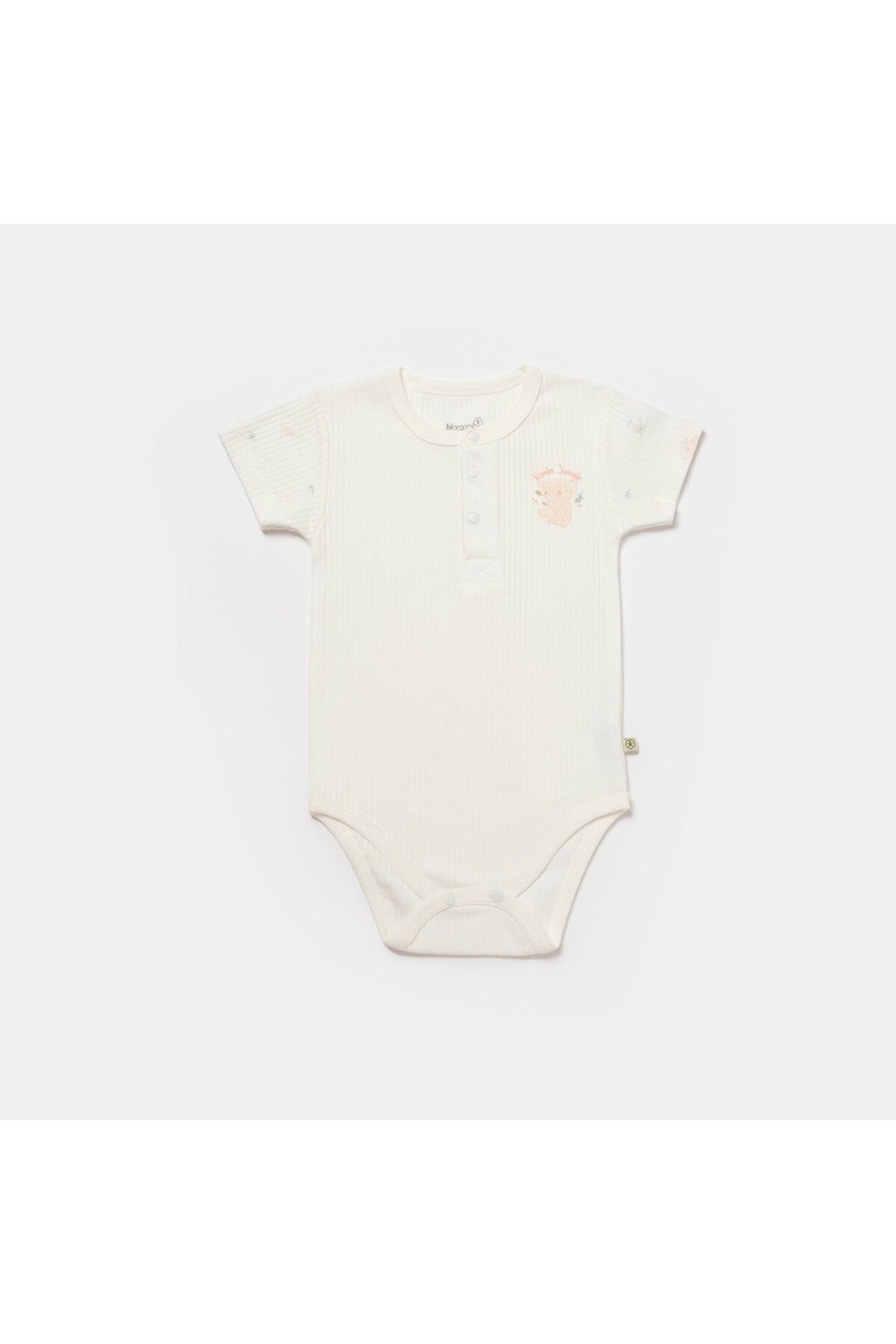 MBB ETİCARET Bibaby Biorganic Koala Jungle Kısa Kol Bebek Body 56972 Pembe