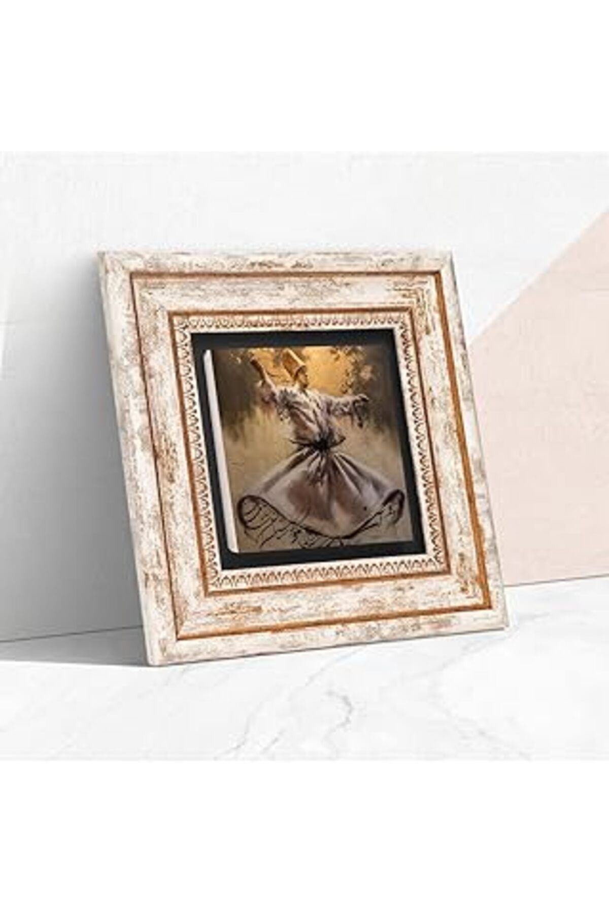 ASİTAN Pinecone Semazen Taş Duvar Tablosu - Çerçeveli Taş Tablo - Dekoratif Duvar Sanatı - Modern Ev Ve Of