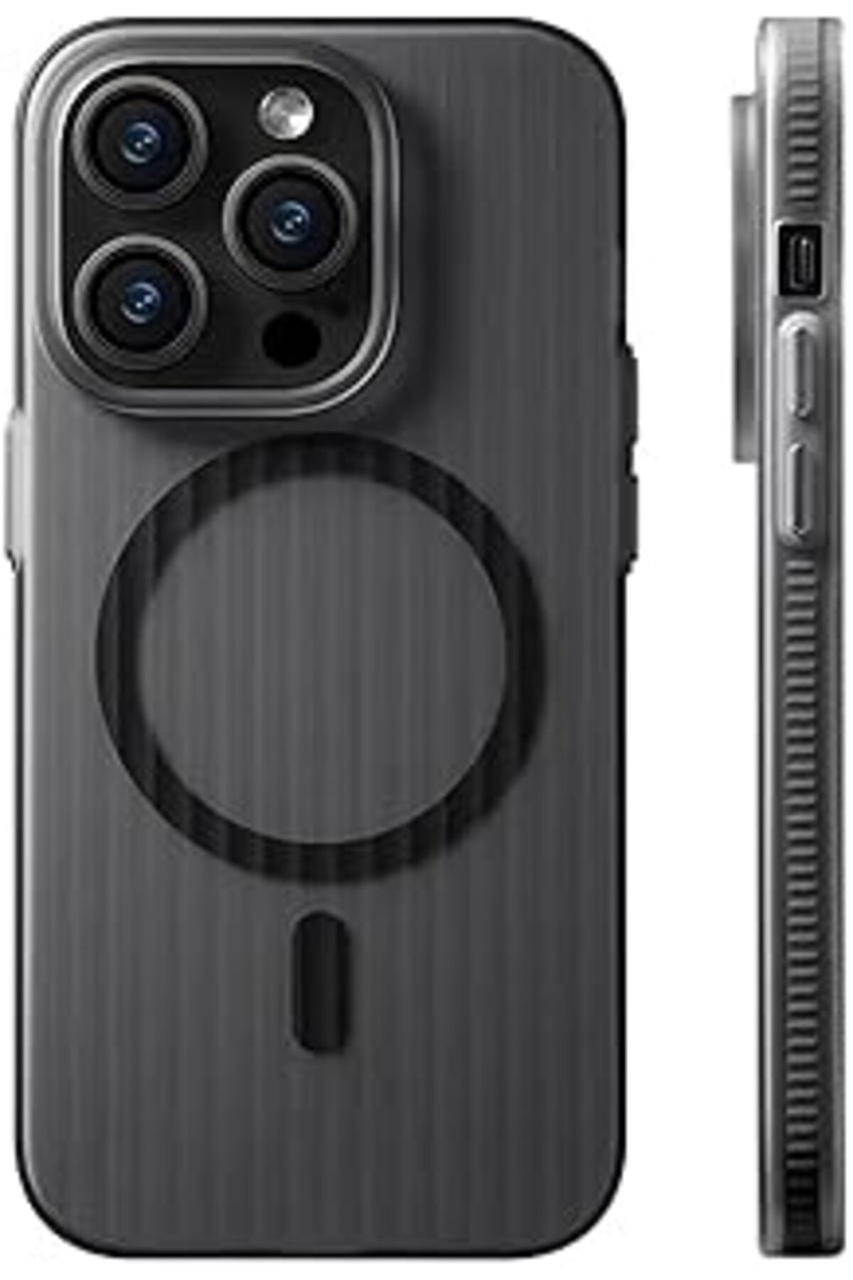 Mu Art Ahşap Iphone 14 Pro Max Ile Uyumlu Kılıf, Kamera Koruma Çıkıntılı, Magsafe Uyumlu, Şeffaf Transparan Tırt