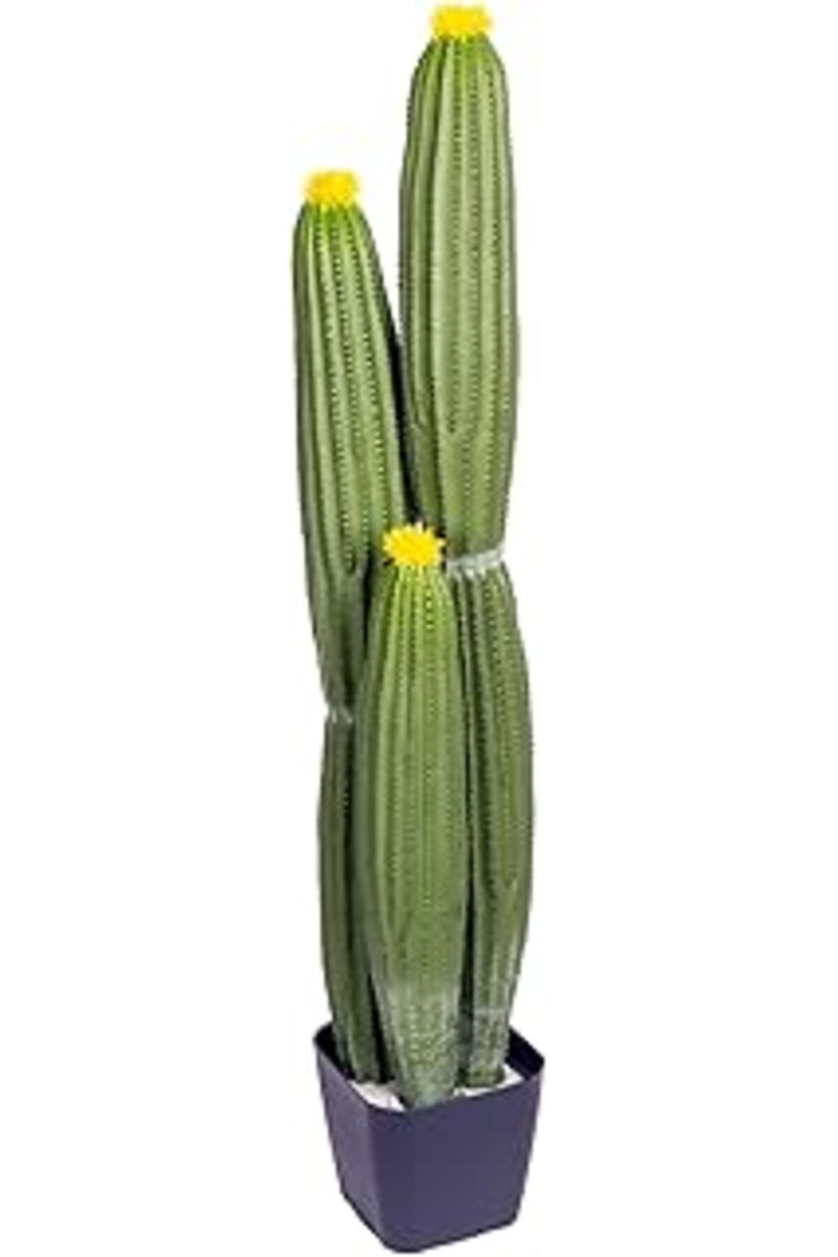 Pazarcan Herdekora Yapay Kaktüs Saksılı Sarı Çiçekli 103 Cm.