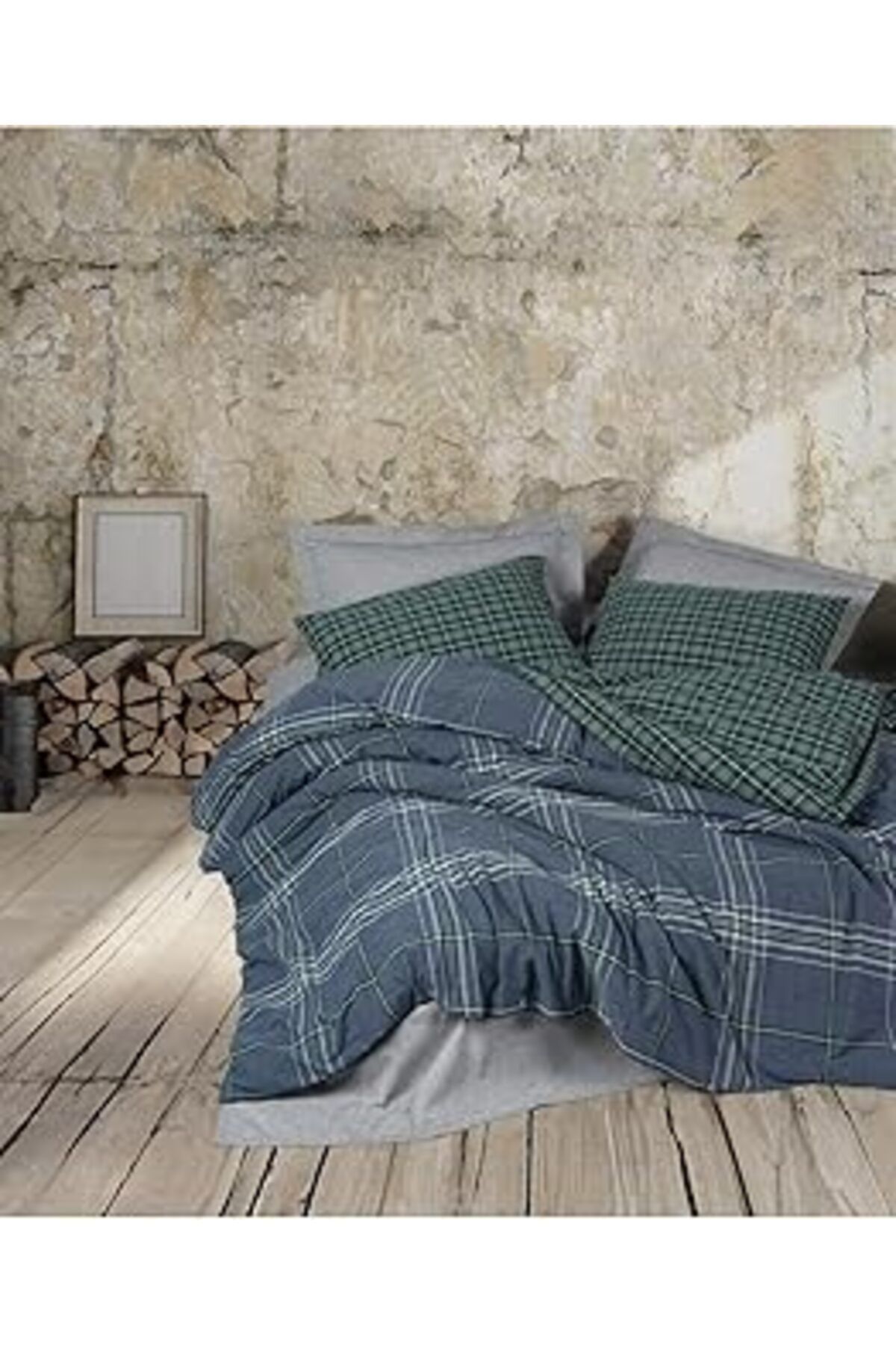 Qedii Cozy Home Natureforce Çift Kişilik Nevresim Takımı Isola Mavi