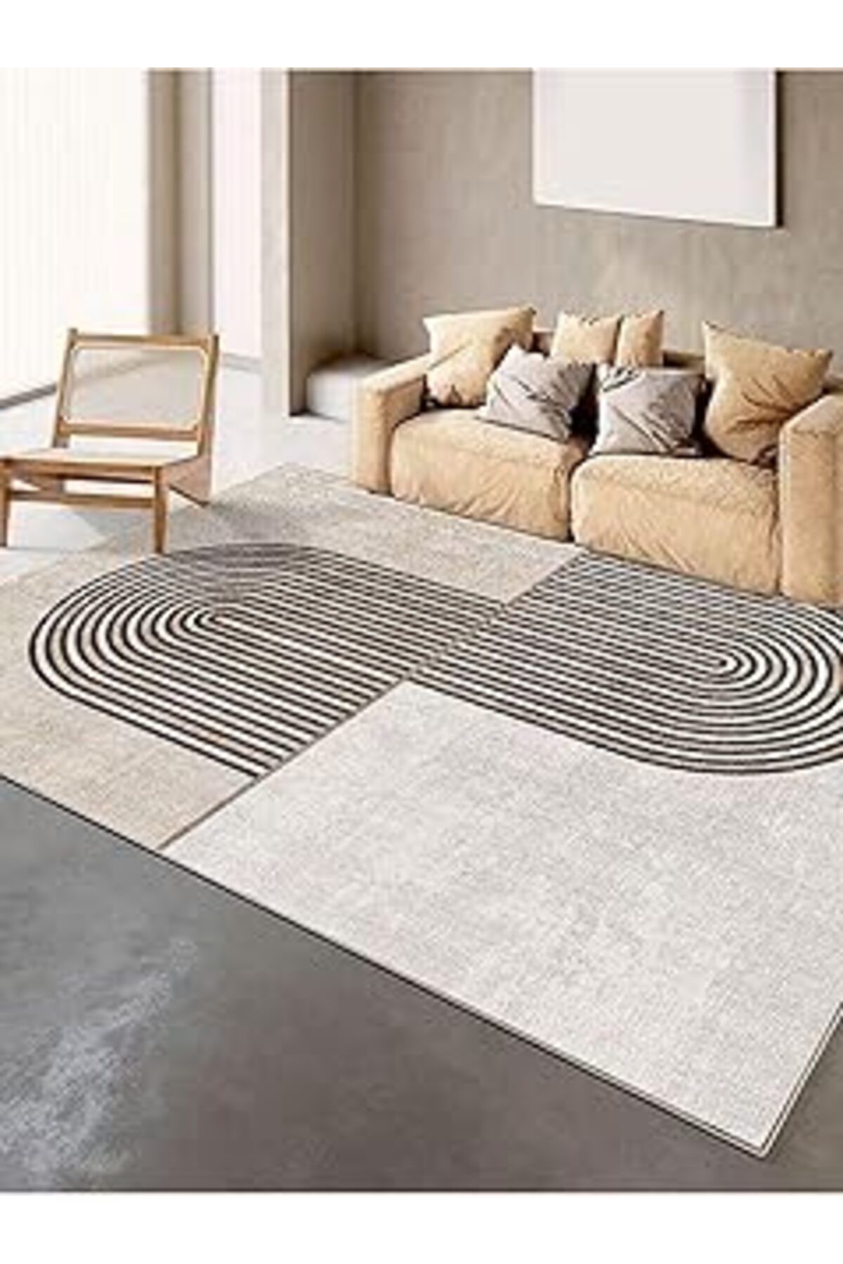 ASİTAN Modern Desen Kaymaz Halı Yıkanabilir Dekoratif Halı Mir-27 50x80mir27333