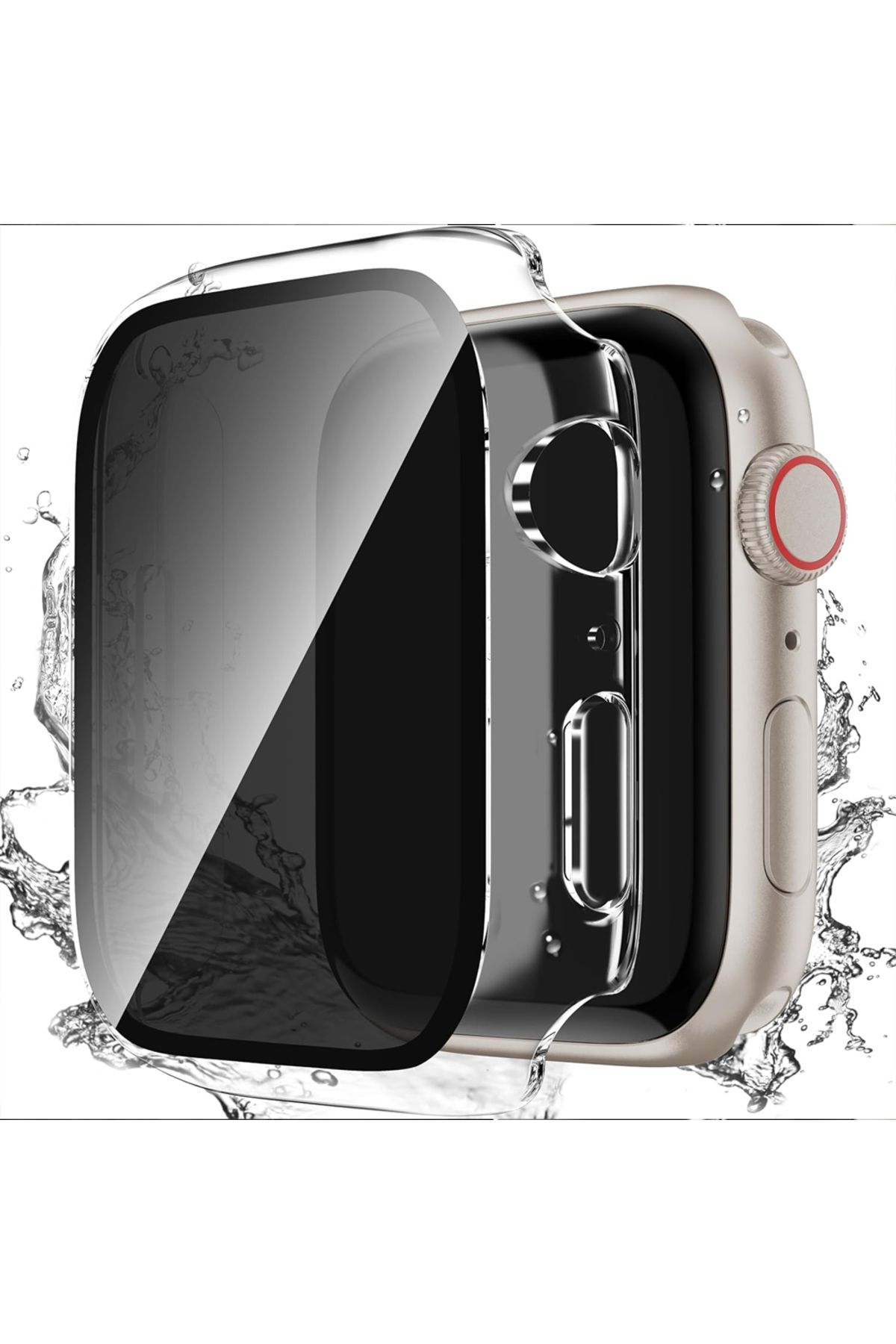 Sneezy İOS Watch Series 10 46mm Uyumlu Hayalet PC Sert Kasa Ekran Koruycu 360 Güvenli Koruma