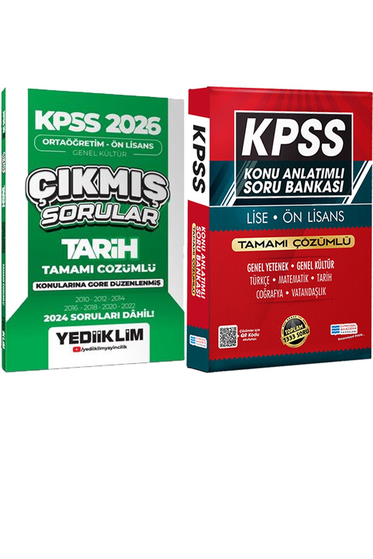 Yediiklim Yayınları KPSS 2026 Ortaöğretim-Önlisans Tarih Konularına Göre Çıkmış Sorular + Lise Önlisans Konu Ant. Soru