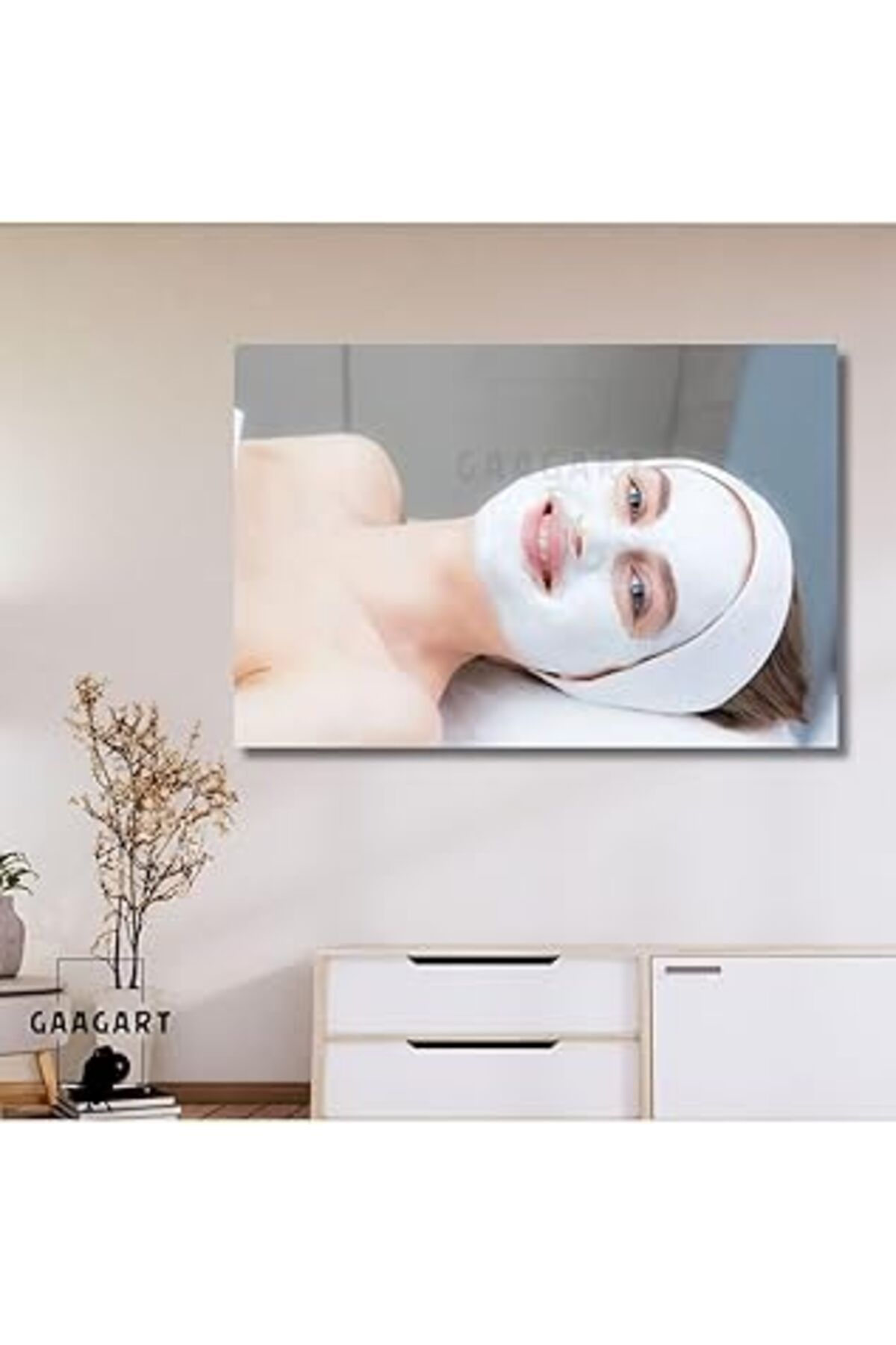 Mu Art Ahşap Gaagart Tekli Yatay Kanvas Güzellik Estetik Merkezi Duvar Tablosu Kadın, 150 X 100