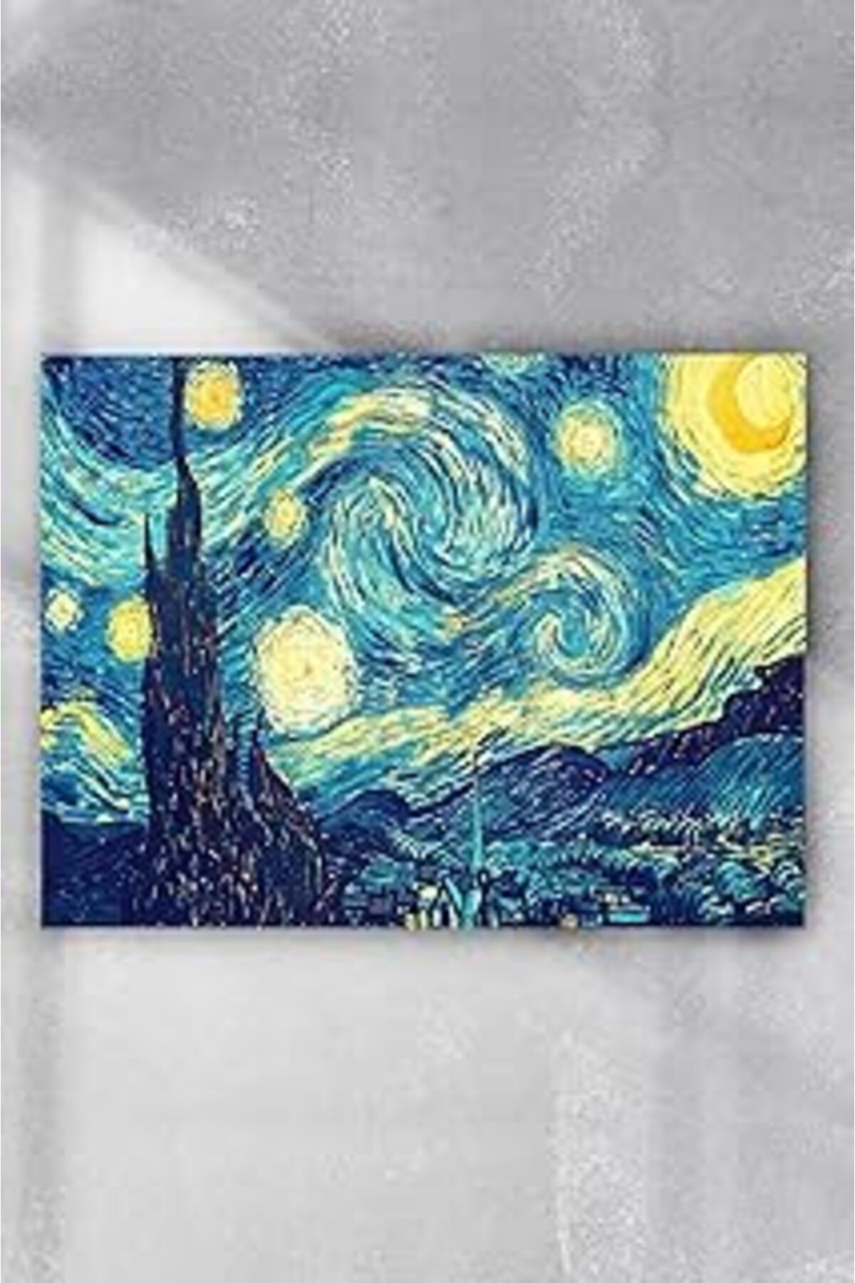 Mu Art Ahşap Postermanya (Pster9639) Vincent Van Gogh - Yıldızlı Gece Sanatsal Poster (40X60Cm)