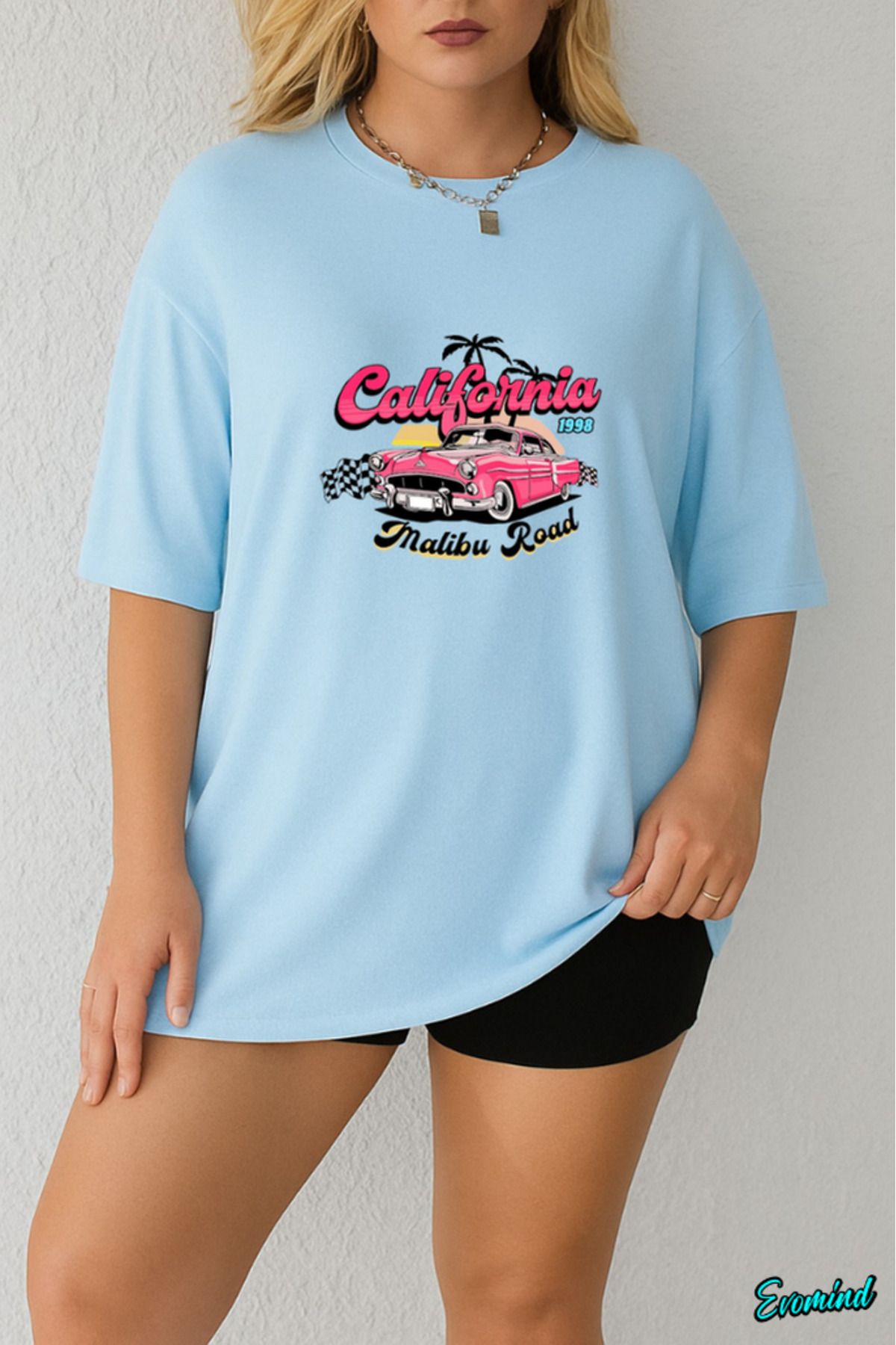 Evomind Büyük Beden California Baskılı T-shirt