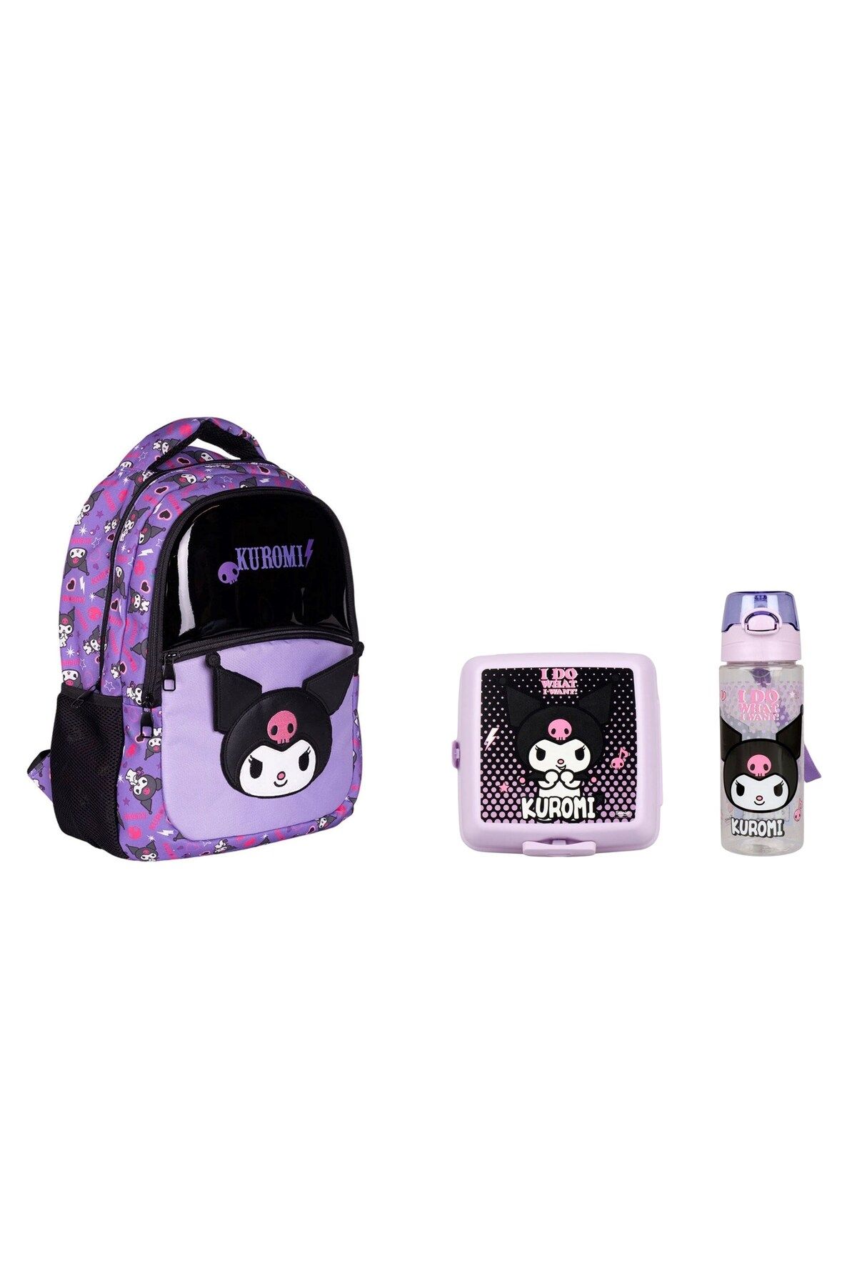 kuromi KUROMİ Okul Çantası, Beslenme Kabı ve Su Matarası