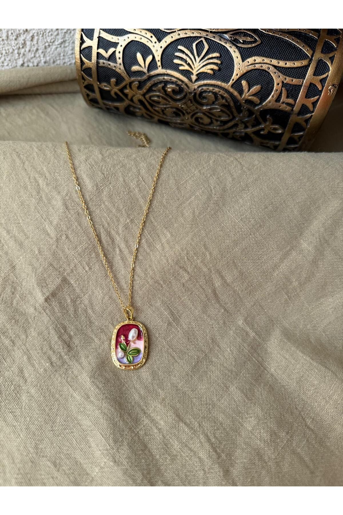 Taure Accessoires mineli çelik kolye