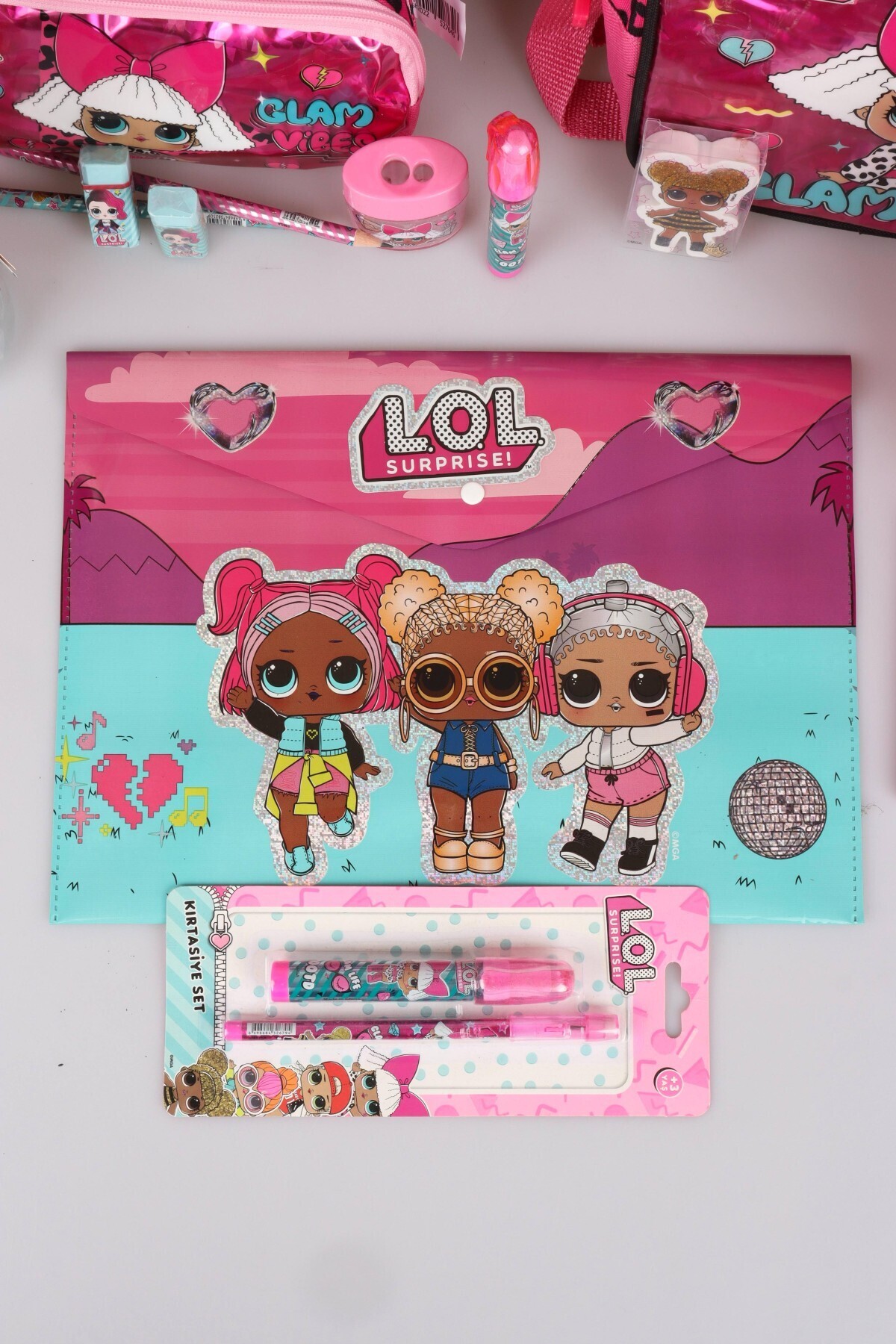 L.O.L. SURPRISE-Dekomus Licensed Lol Surpise School, Pen and Lunch Box, Lunch Box with Water Bottle Stationery 4