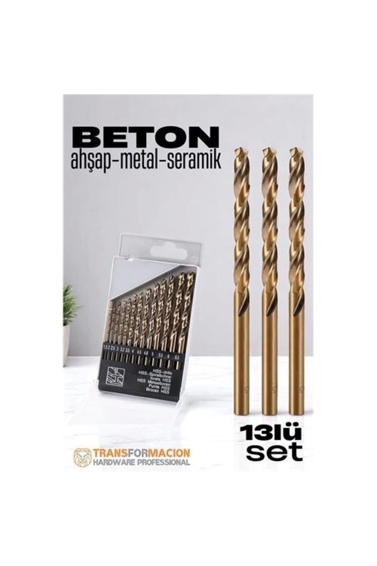 Generic Beton Matkap Ucu Seti- Çelik Beton Metal Ahşap Matkap 13 lü SET