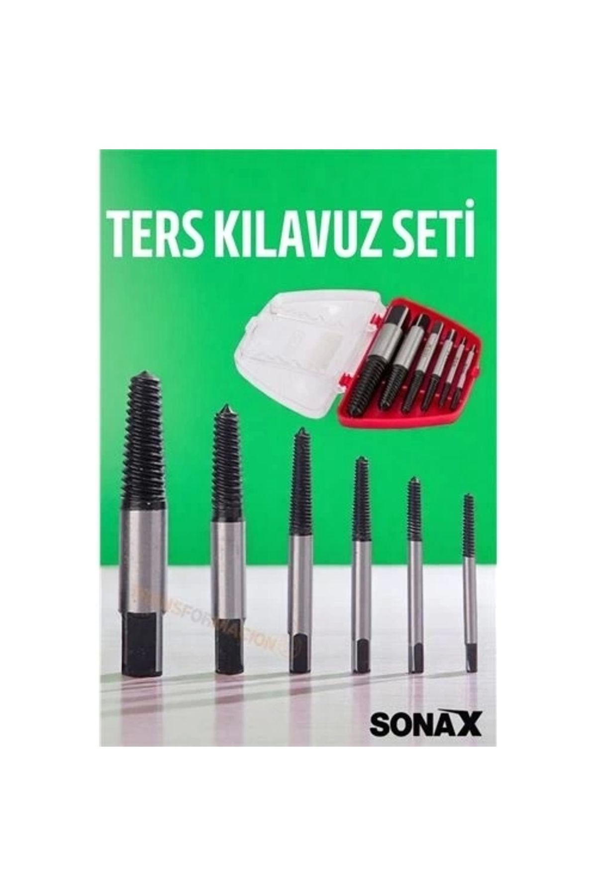 Generic Ters Kılavuz 6 lı Set Saf Çelik Kırık Civata Vida Sökücü Kırılmış Vida Civata Sökme Aparatı