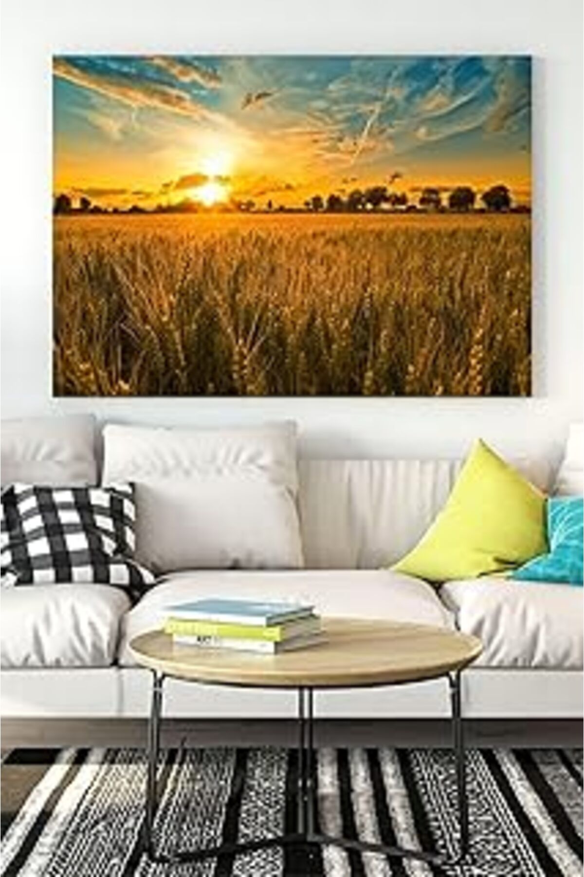 Mu Art Ahşap Postermanya (Pster16125) Günbatımı Manzara Kanvas Tablo 40 X 60