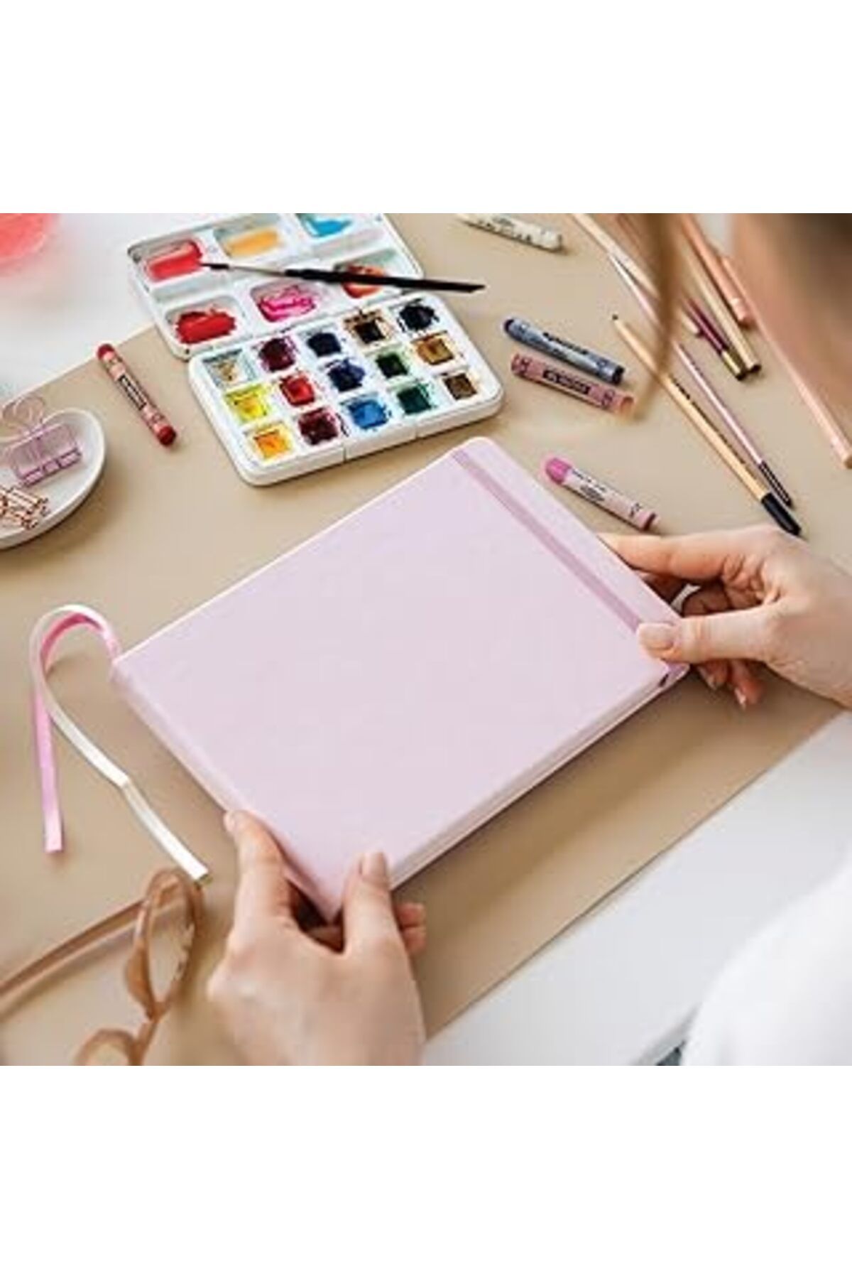ASİTAN 21X15 Cm Sert Kapak 80 Yaprak 140 Gr. Eskiz Defteri - Sketch Book - Pembe