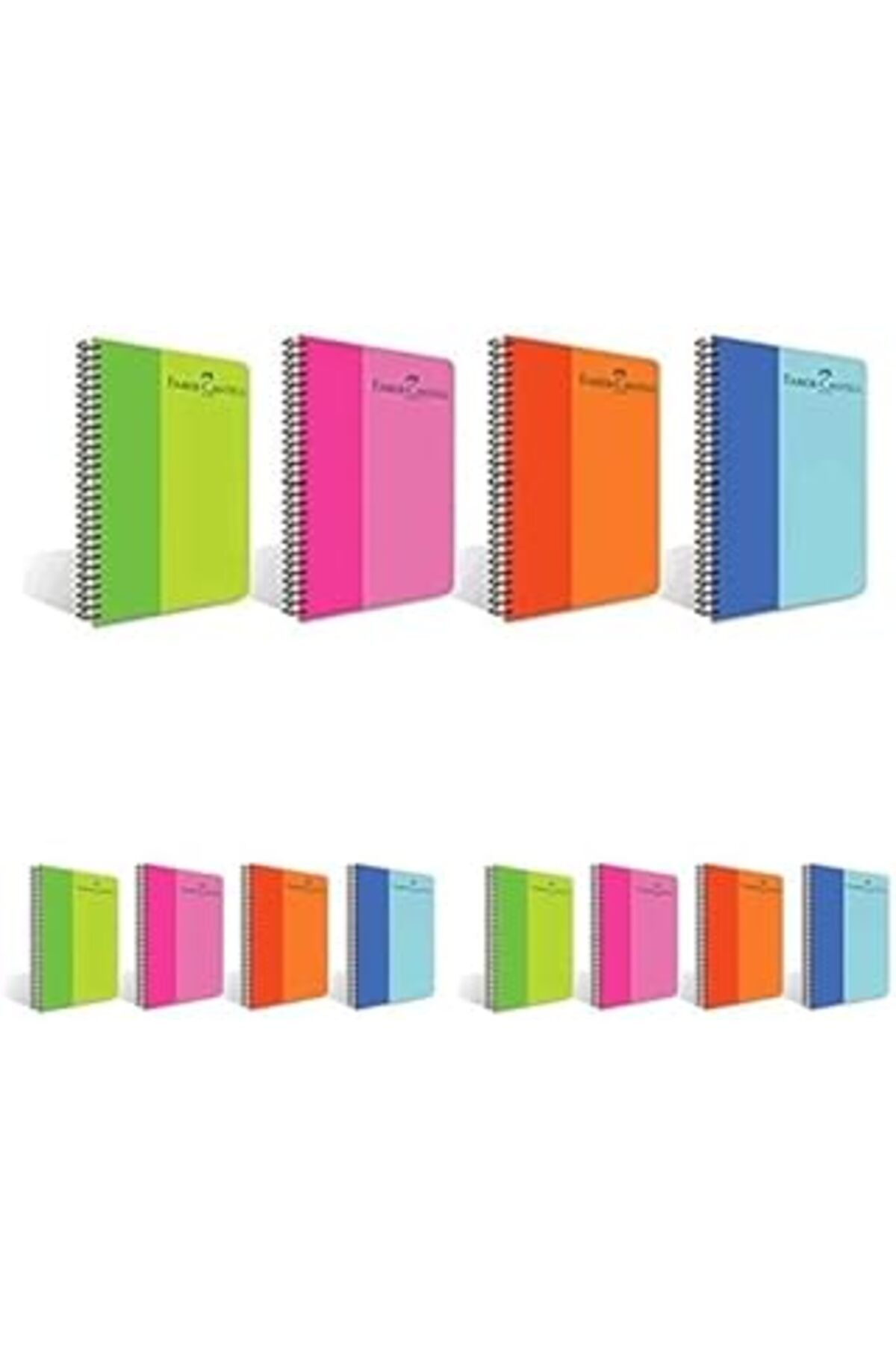Pazarcan Faber-castell Bicolor Spiralli Defter, A4, 80 Yaprak, 70g Kağıt, Çizgili, Dayanıklı Pp Kapak, Asort