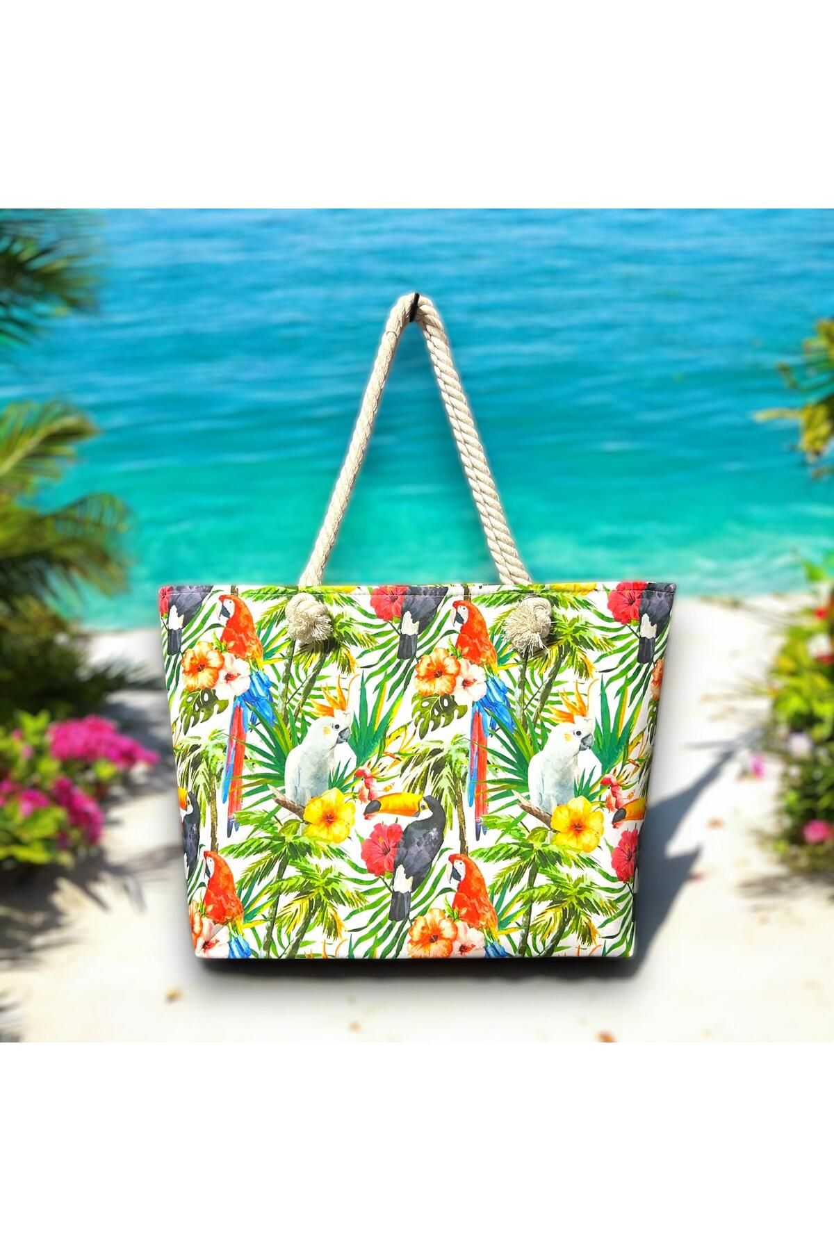 glorybag Yazlık Plaj ve Deniz Çantası Desenli Oxford Kumaş