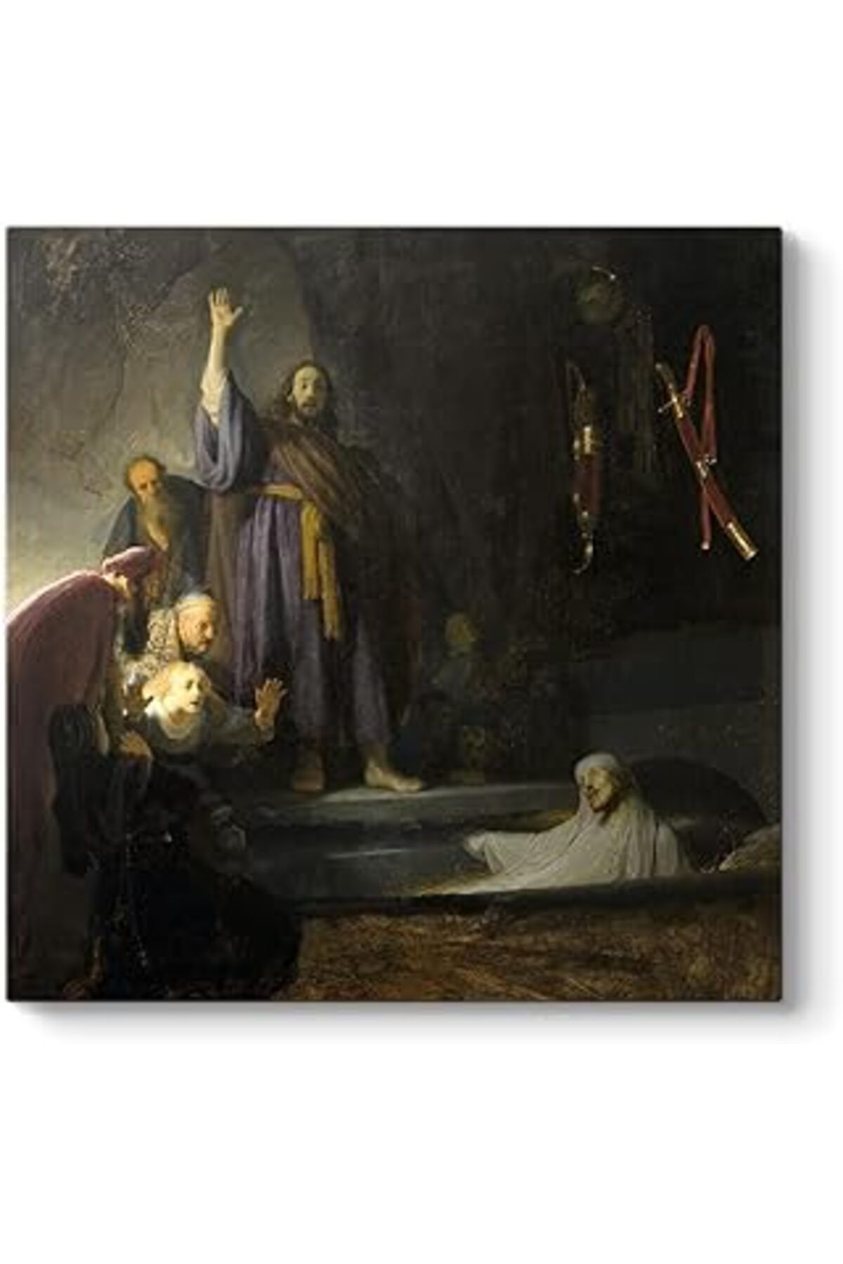 Mu Art Ahşap Rembrandt - Lazarus'Un Yükselişi Tablosu 40 X 40