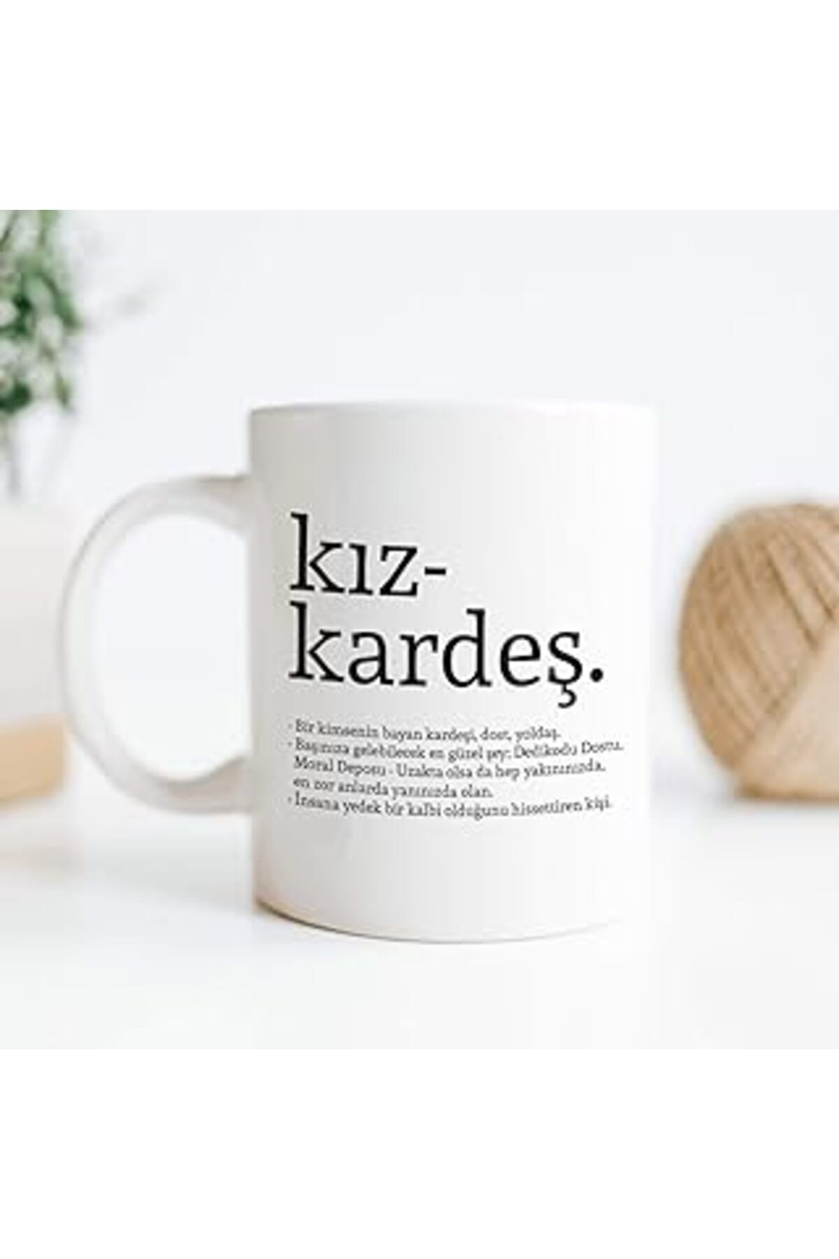 ASİTAN Hediyesepeti Kız Kardeş Kelime Anlamlı Baskılı Kupa Bardak Kahve Bardağı Kız Kardeşe Özel Tasarım H
