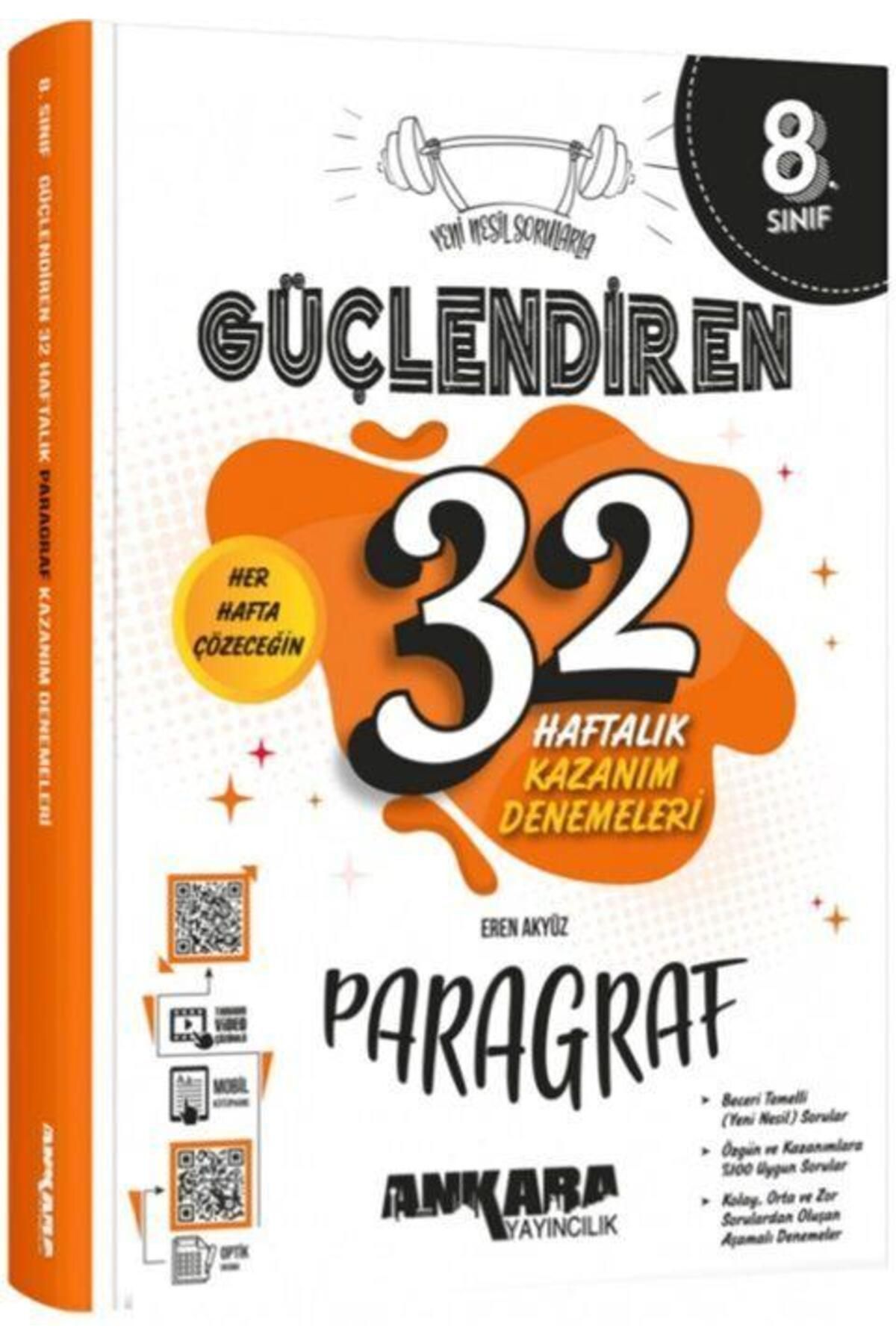 Ankara Kitap Merkezi 8. Sınıf Paragraf Güçlendiren 32 Haftalık Kazanım Denemeleri Ankara Yayıncılık