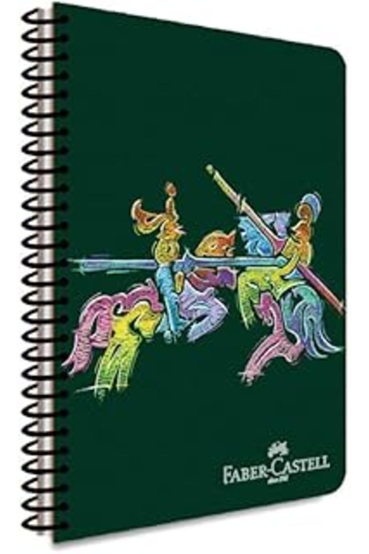 ASİTAN Faber-Castell Şövalye Tasarımlı Spiralli Defter, A4, 100 Yaprak, 70G Kağıt, Düz Sayfa, Dayanıklı Ka