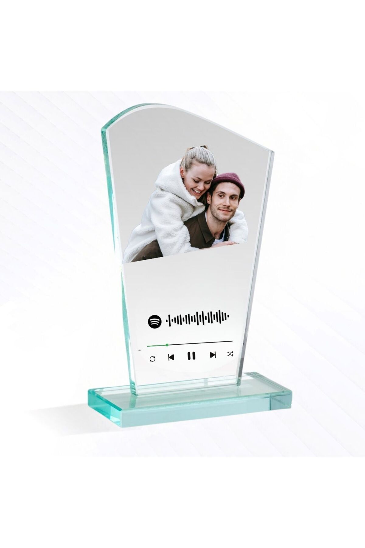 Çılgıntrend Kişiye Özel Fotoğraflı ve Spotify Tasarımlı Kristal Plaket