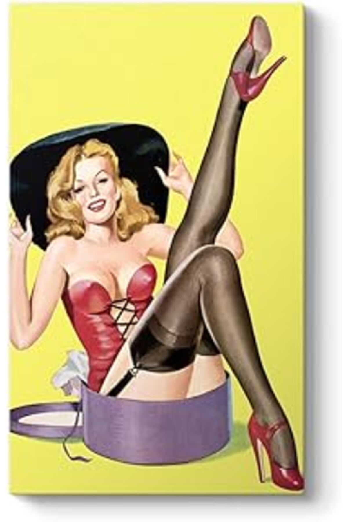 Mu Art Ahşap Tabloshop Pin Up Girl Hediye Tablo 30 X 50