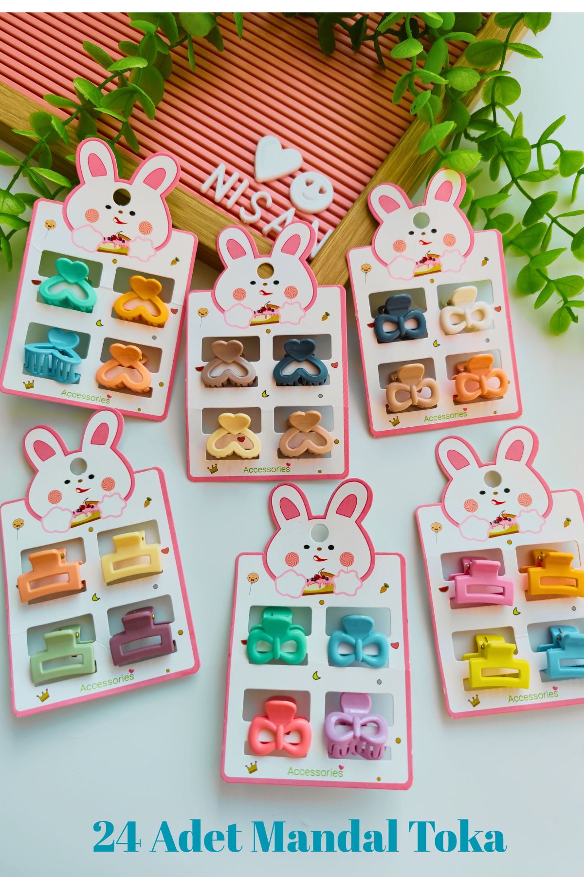 Nisankids 24 Adet Nude ve Soft Renkli Mandal Toka
