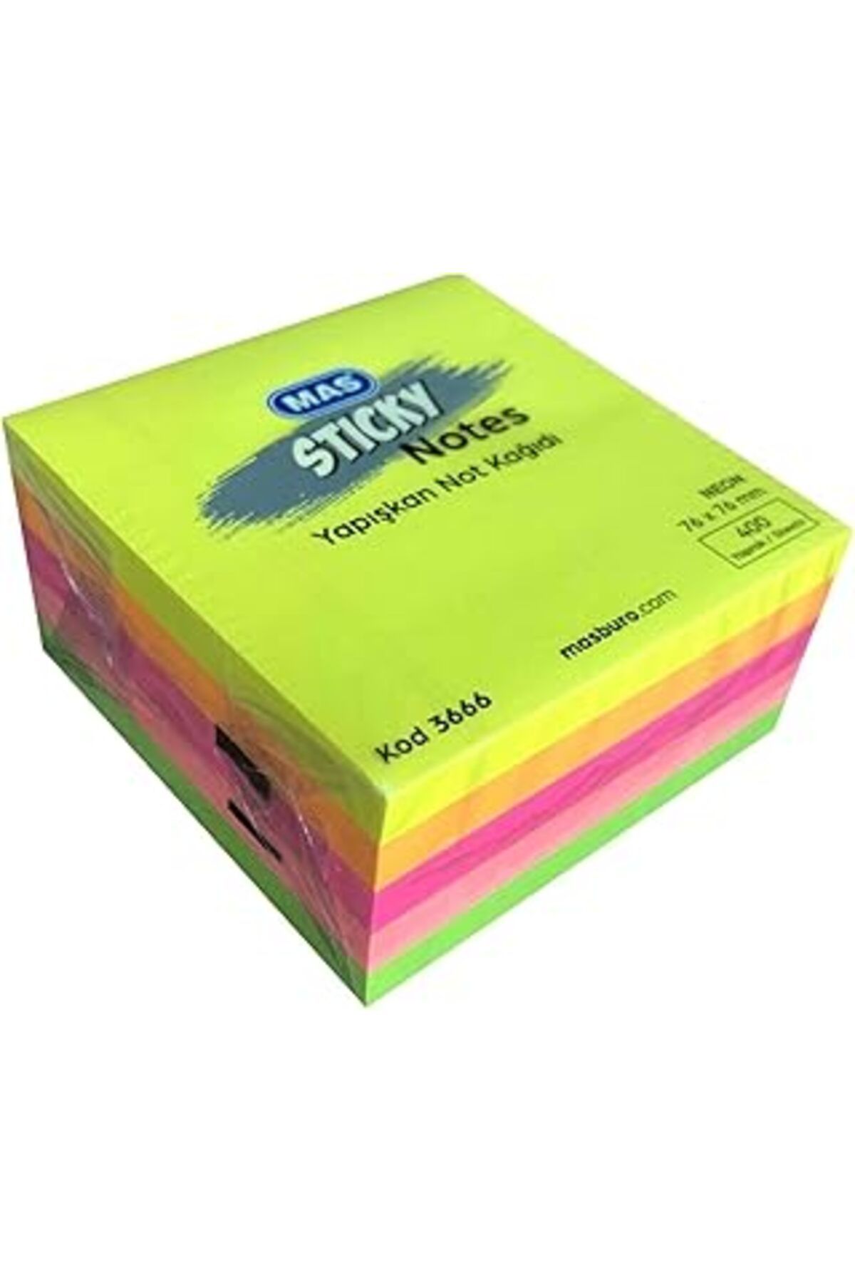ASİTAN Mas 130000366600 Yapışkanlı Not Kağıdı, Sarı, Turuncu, Açık Pembe, Koyu Pembe, Yeşil