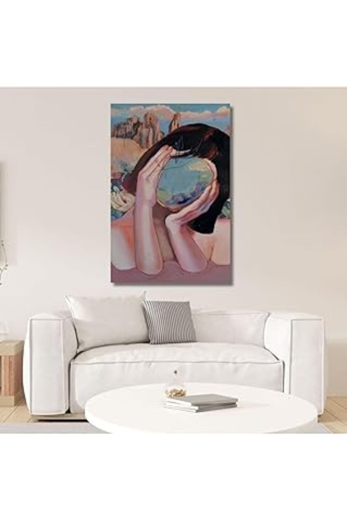 Pazarcan Gaagart Tekli Dikey Kanvas Psikoloji Poliklinik Tablosu Düşünceli Kadın, 40 X 60